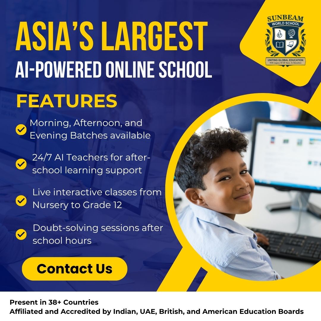 Sunbeam World School Live Facebook ad: As one of Asia’s largest online schooling networks…