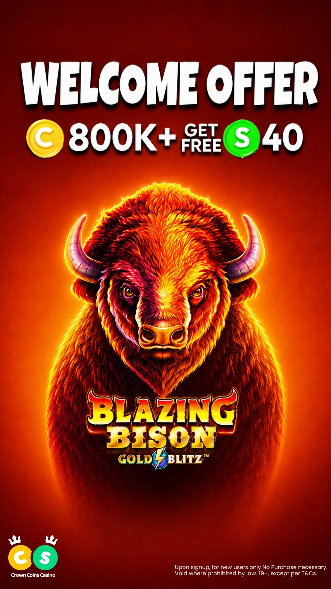 CrownCoins Casino Facebook ad from Aug 3, 2026