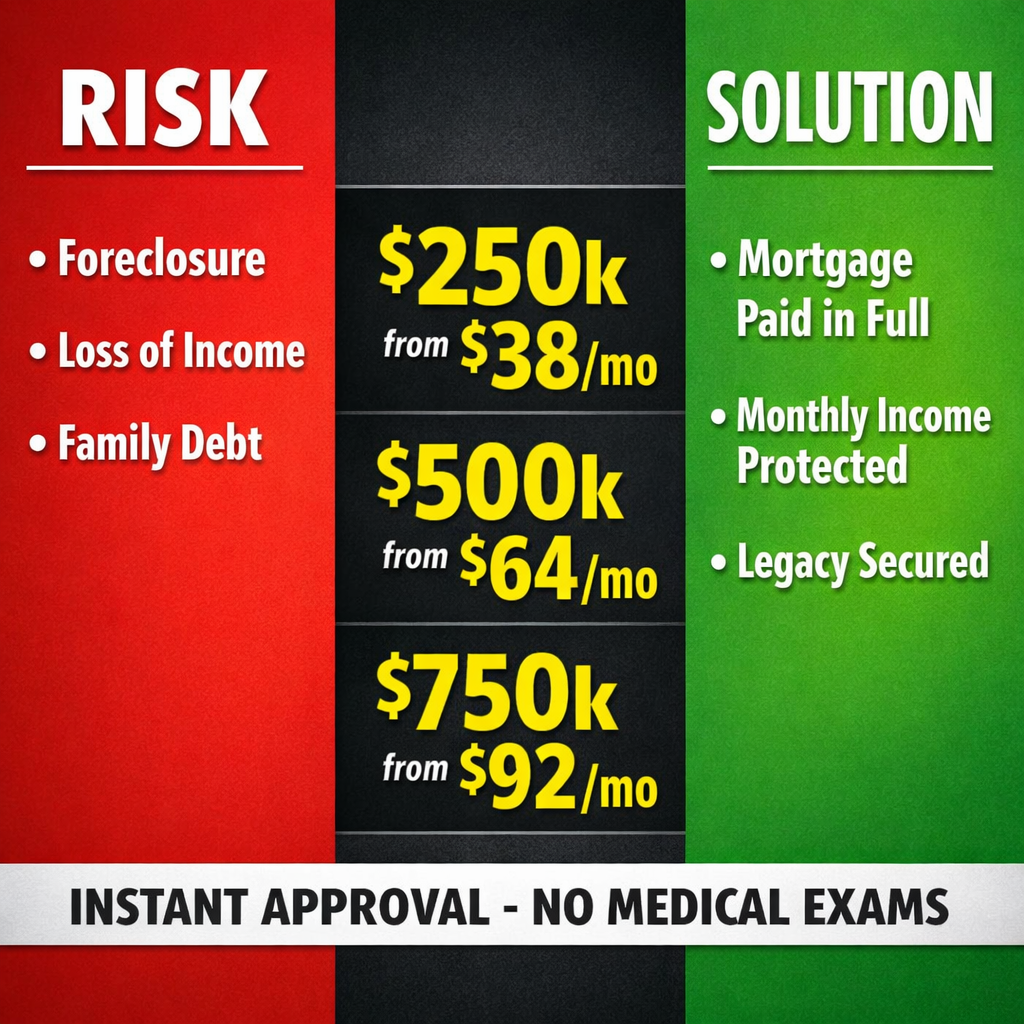 Life insurance and Retirement USA Facebook ad: Mortgage Protection w/ Living Benefits