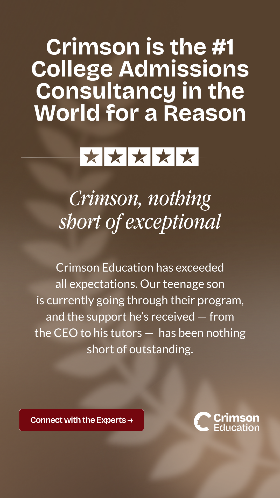 Crimson Education Facebook ad