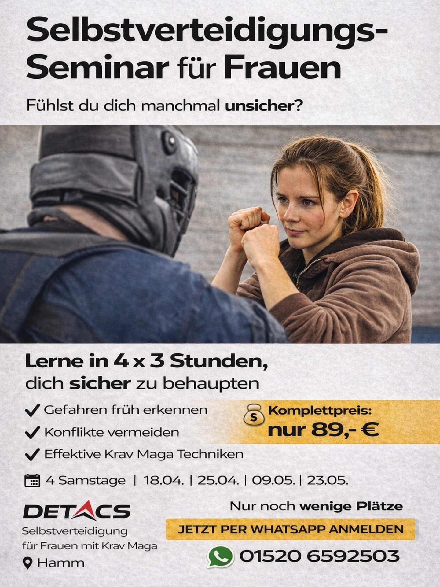 Detacs Krav Maga / Combat Fitness Hamm Facebook ad: Seminar: Lady Protection