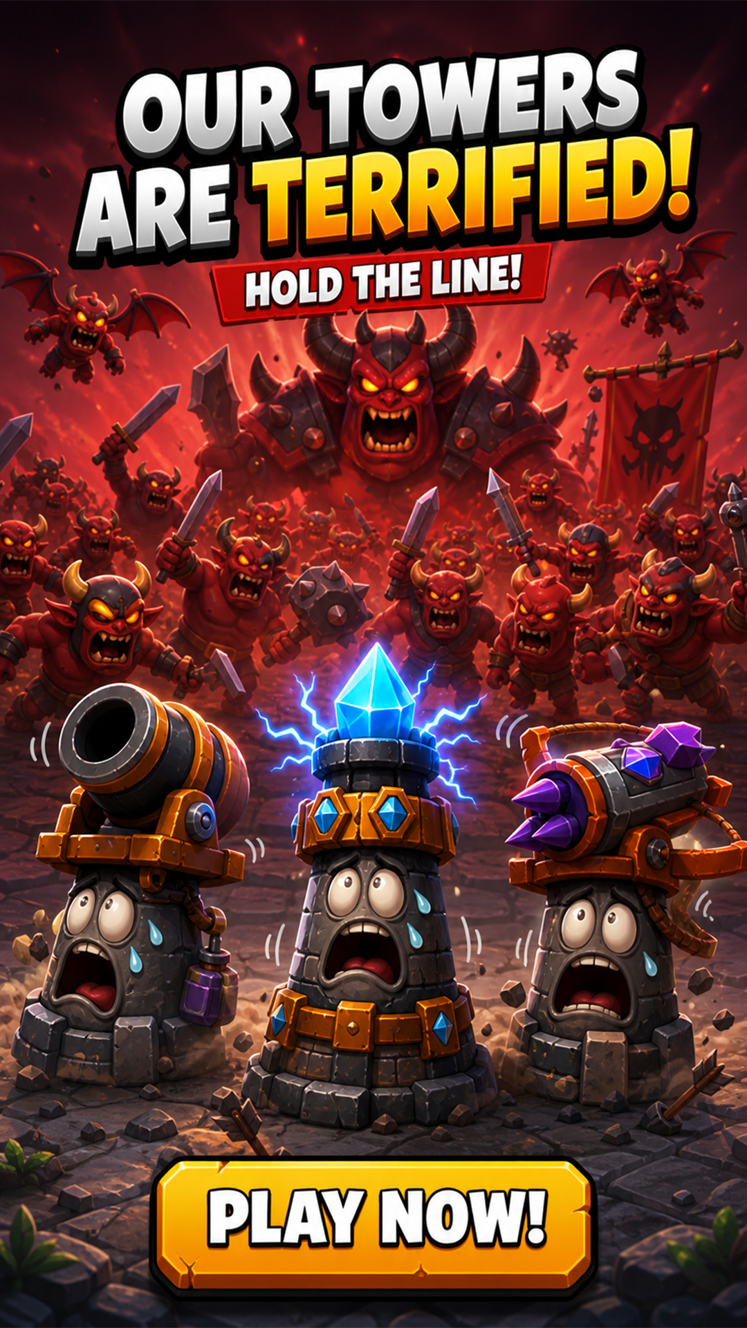 Arcane Arena TD Facebook ad: Build your defense tower!