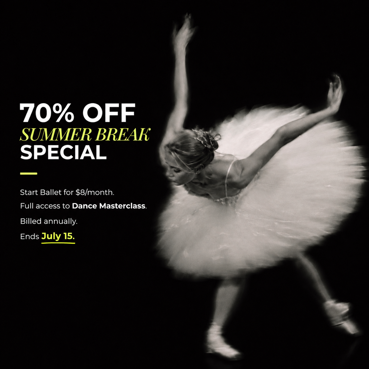 Dance Masterclass Facebook ad