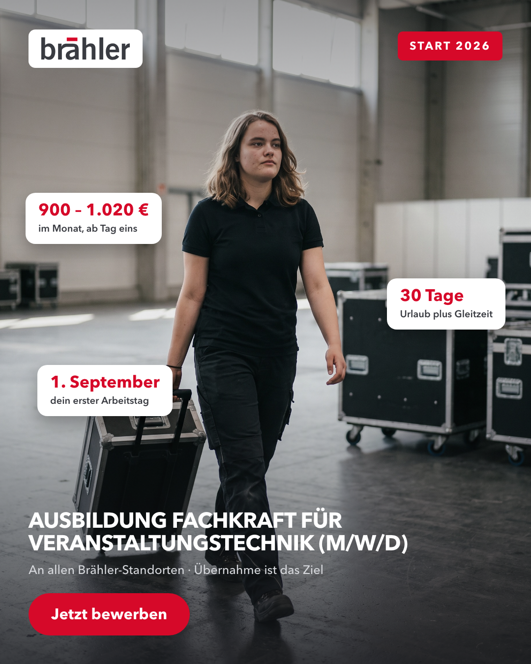 Brähler ICS Konferenztechnik Facebook ad: Bewerben in drei Minuten
