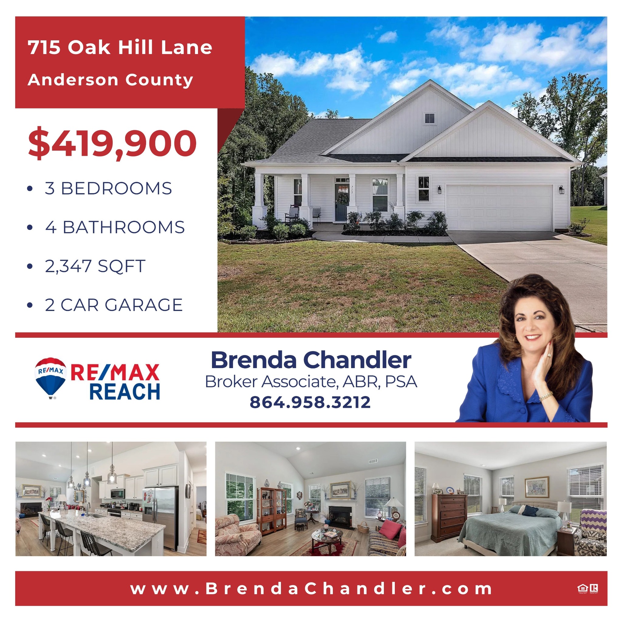 Brenda Chandler-RE/MAX REACH Facebook ad: Spacious & Beautiful 3 Bedroom Home Only 3…