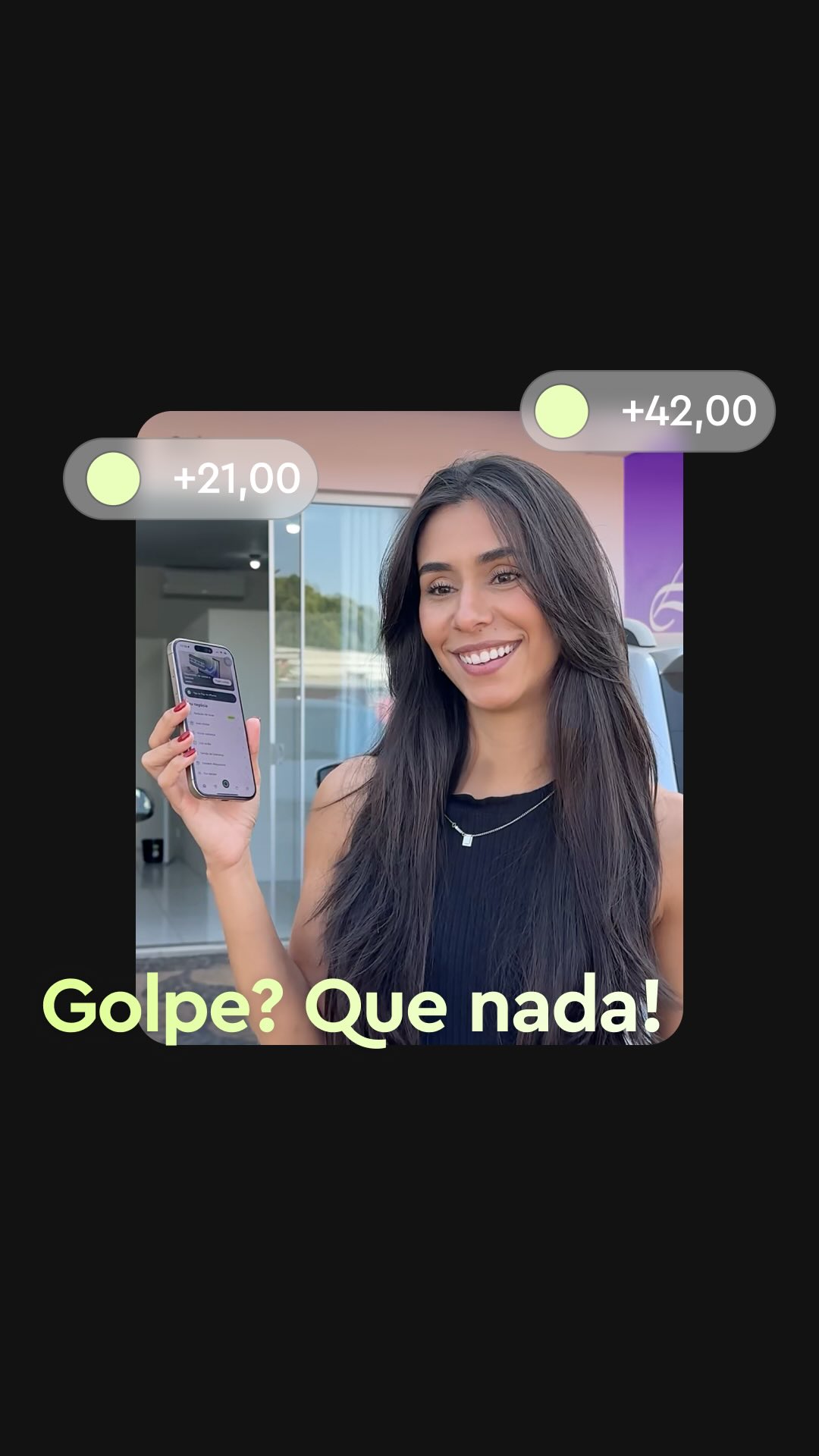InfinitePay Facebook ad: Ela achou que era golpe.