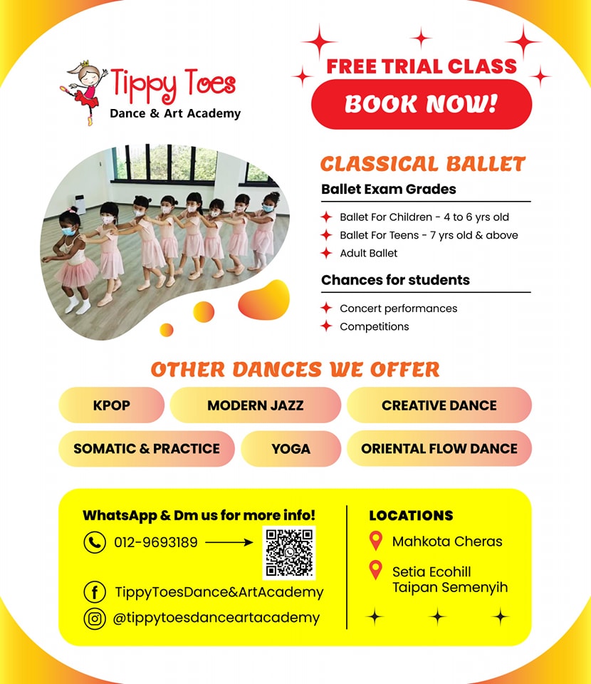 Tippy Toes Dance & Art Academy Facebook ad: FREE TRIAL CLASS AVAILABLE!