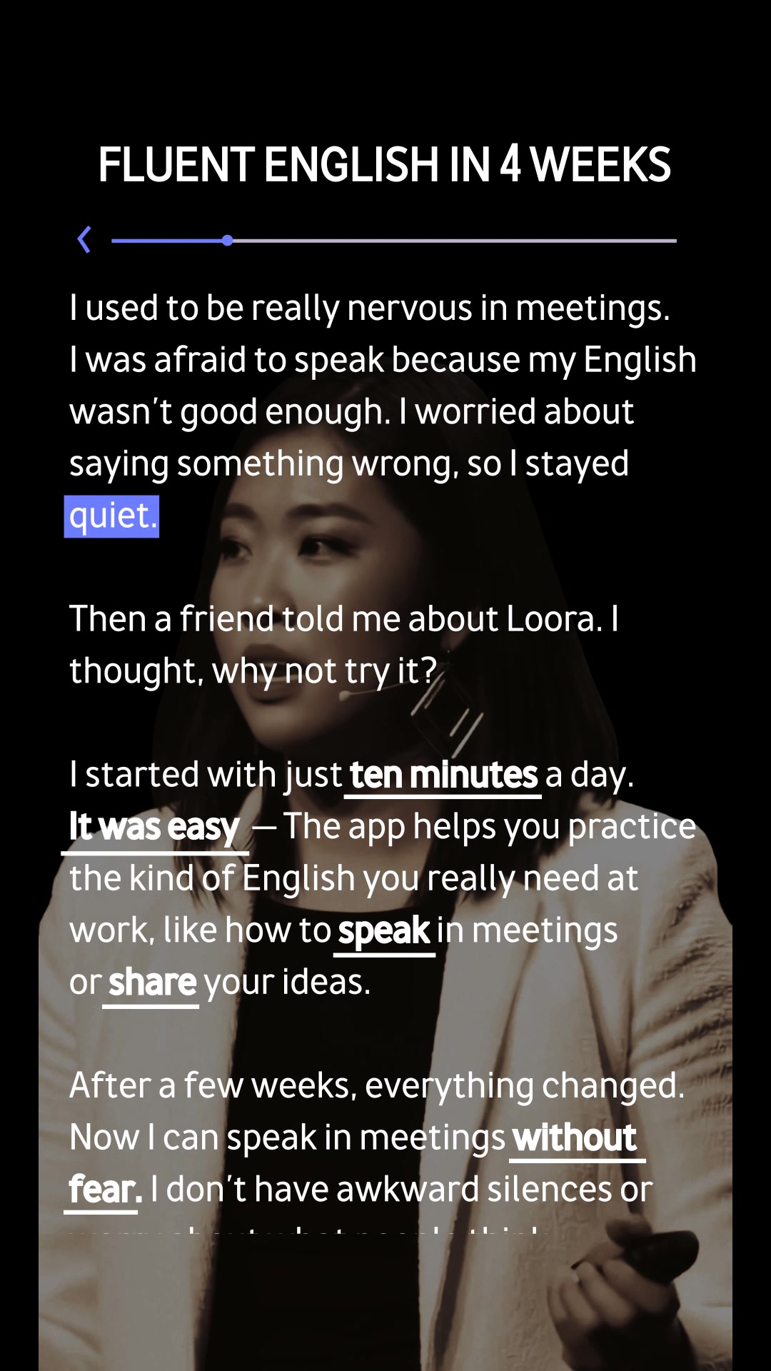 Loora Facebook ad: Best AI English tutor