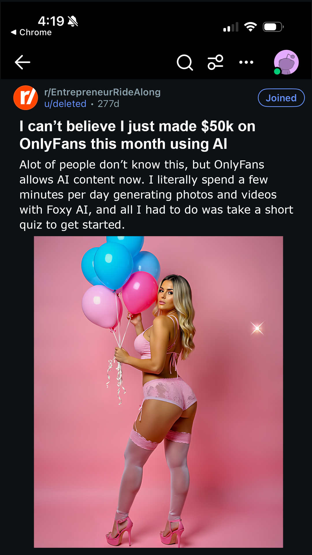 Foxy AI: Video & Photo Generator Facebook ad from Feb 28, 2026