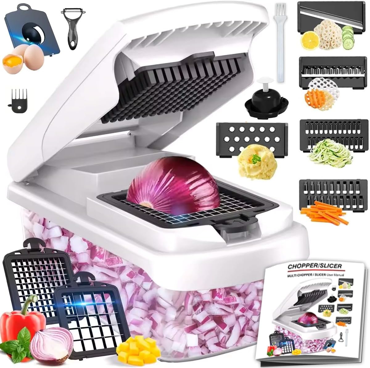 Mandoline Chopper Facebook ad: 50% Off Sale Make meal prep faster, easier…