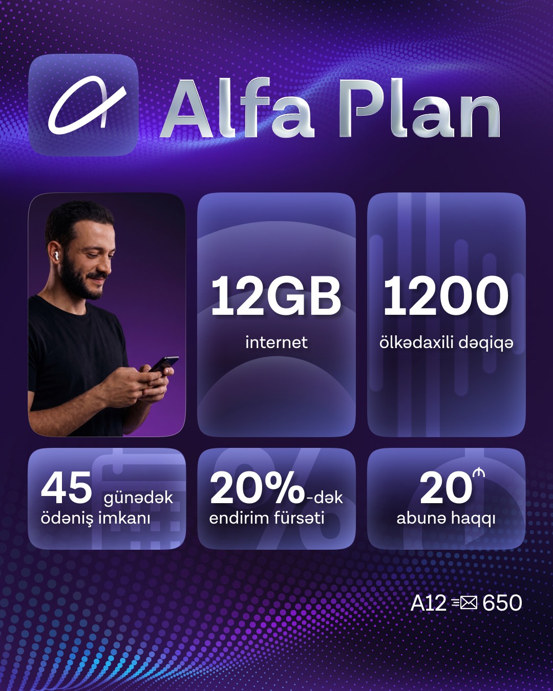 Azercell Facebook ad: Plan 12GB tarifini qarşıla!