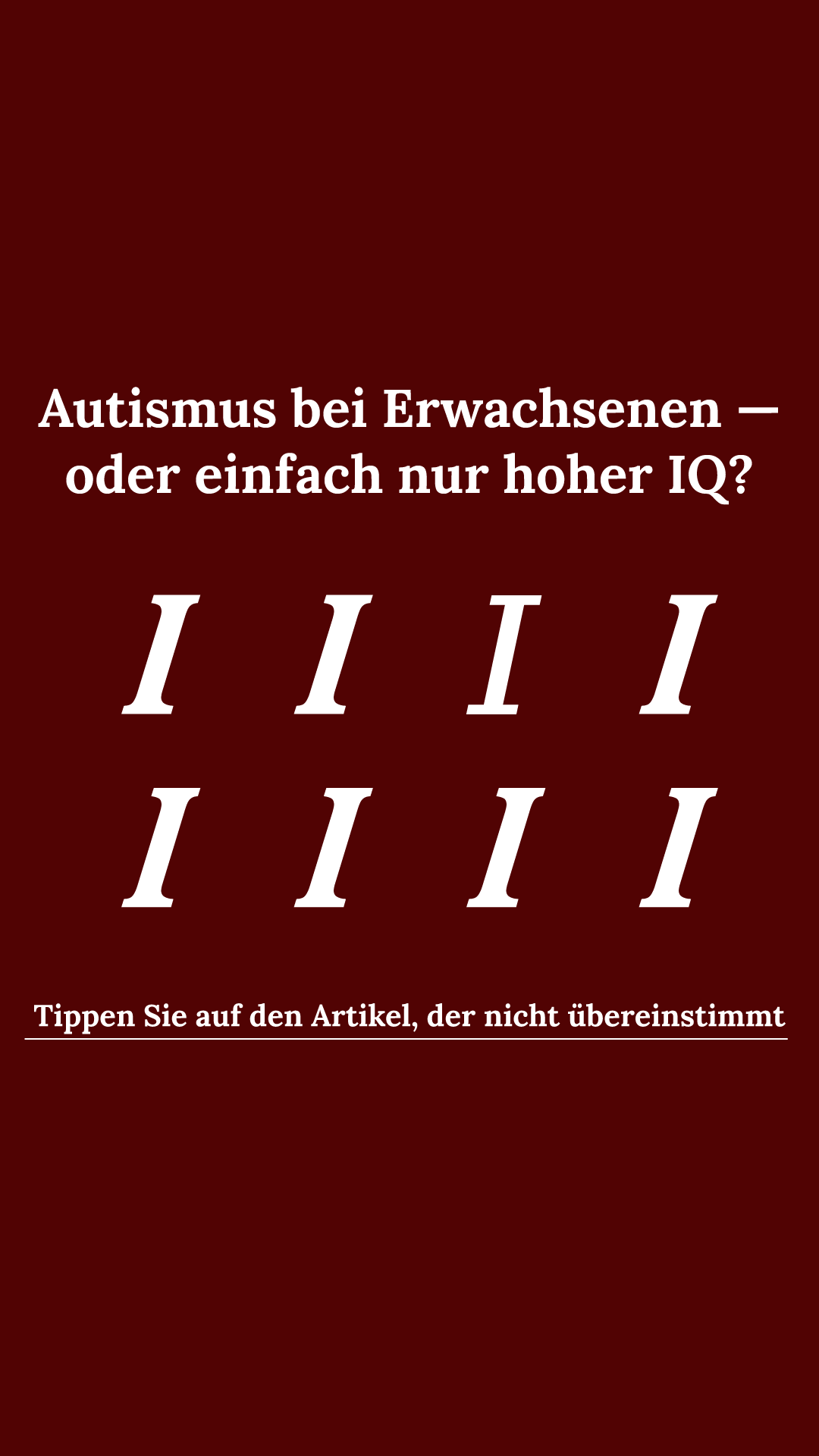 International Brain Test Facebook ad