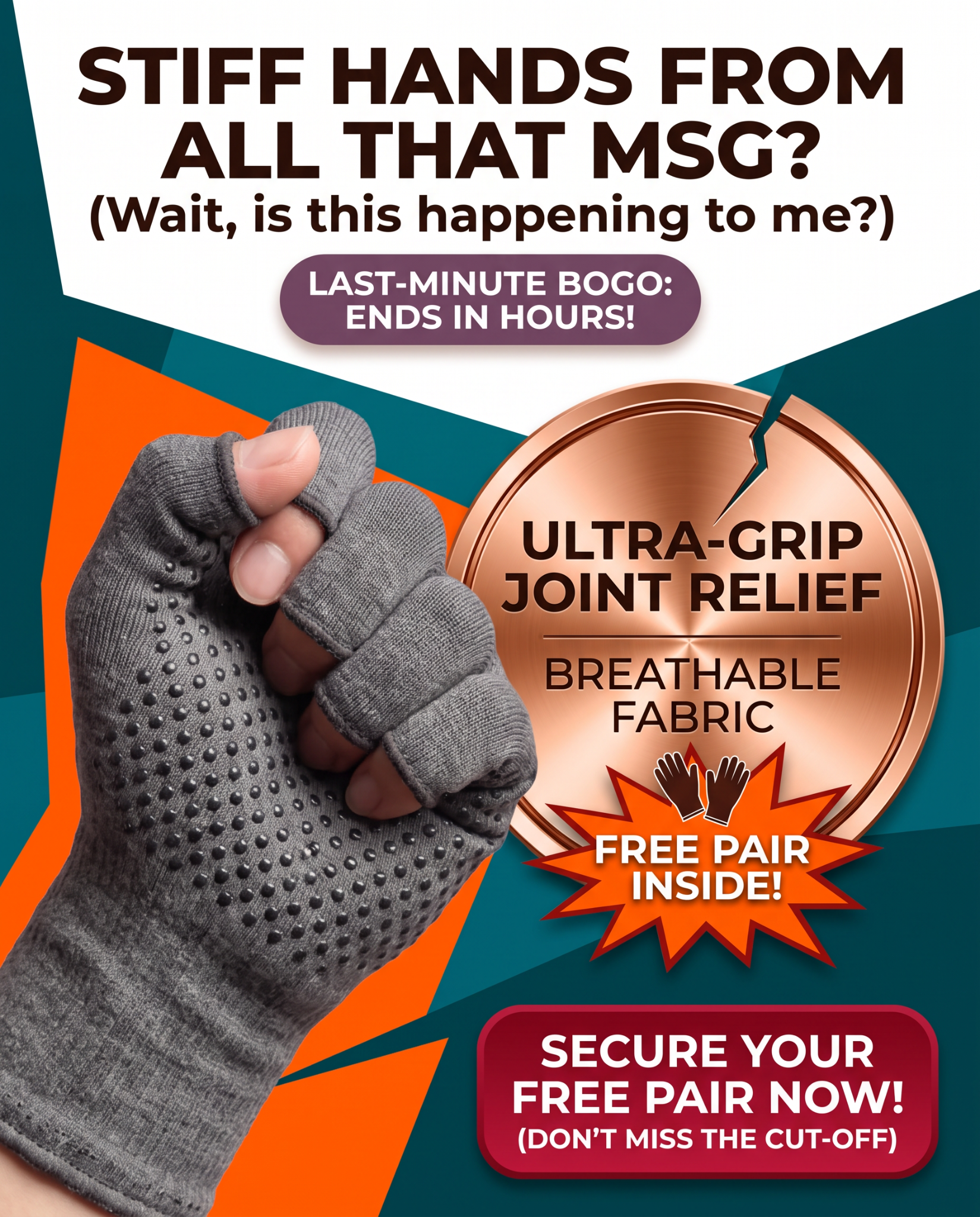 Uplief Facebook ad: NEW Bamboo Arthritis Gloves (50% OFF)