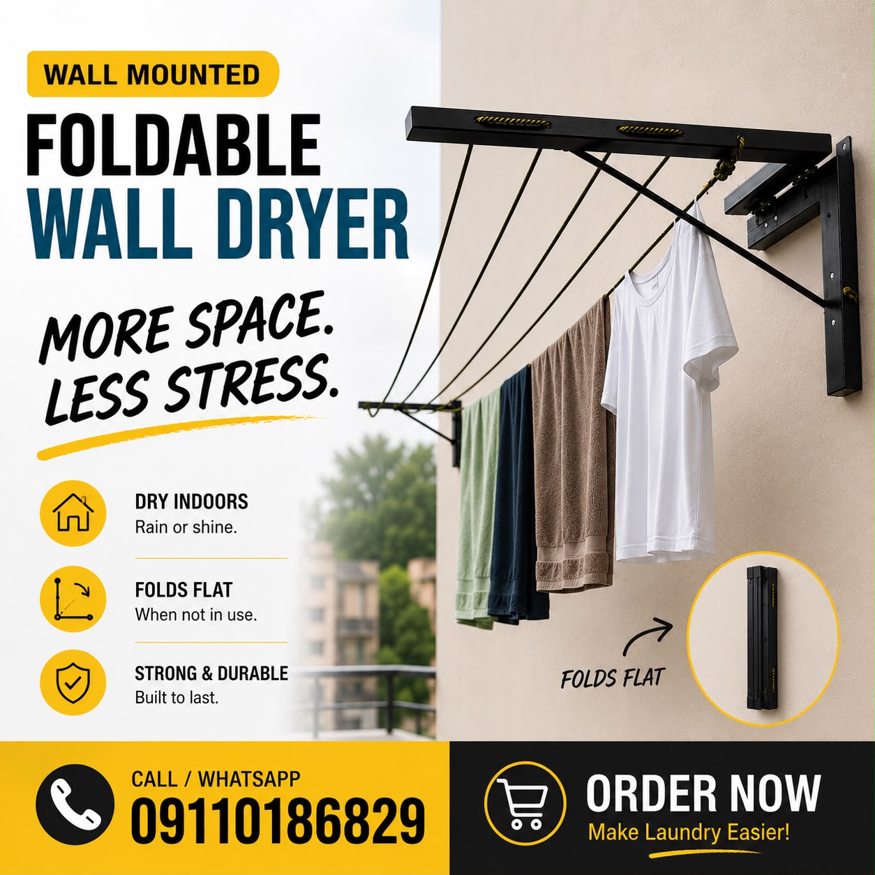 Dvon's Wares Facebook ad: Rainy weather and small spaces can make drying…