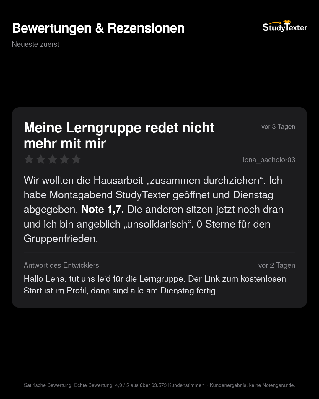 StudyTexter.de Facebook ad