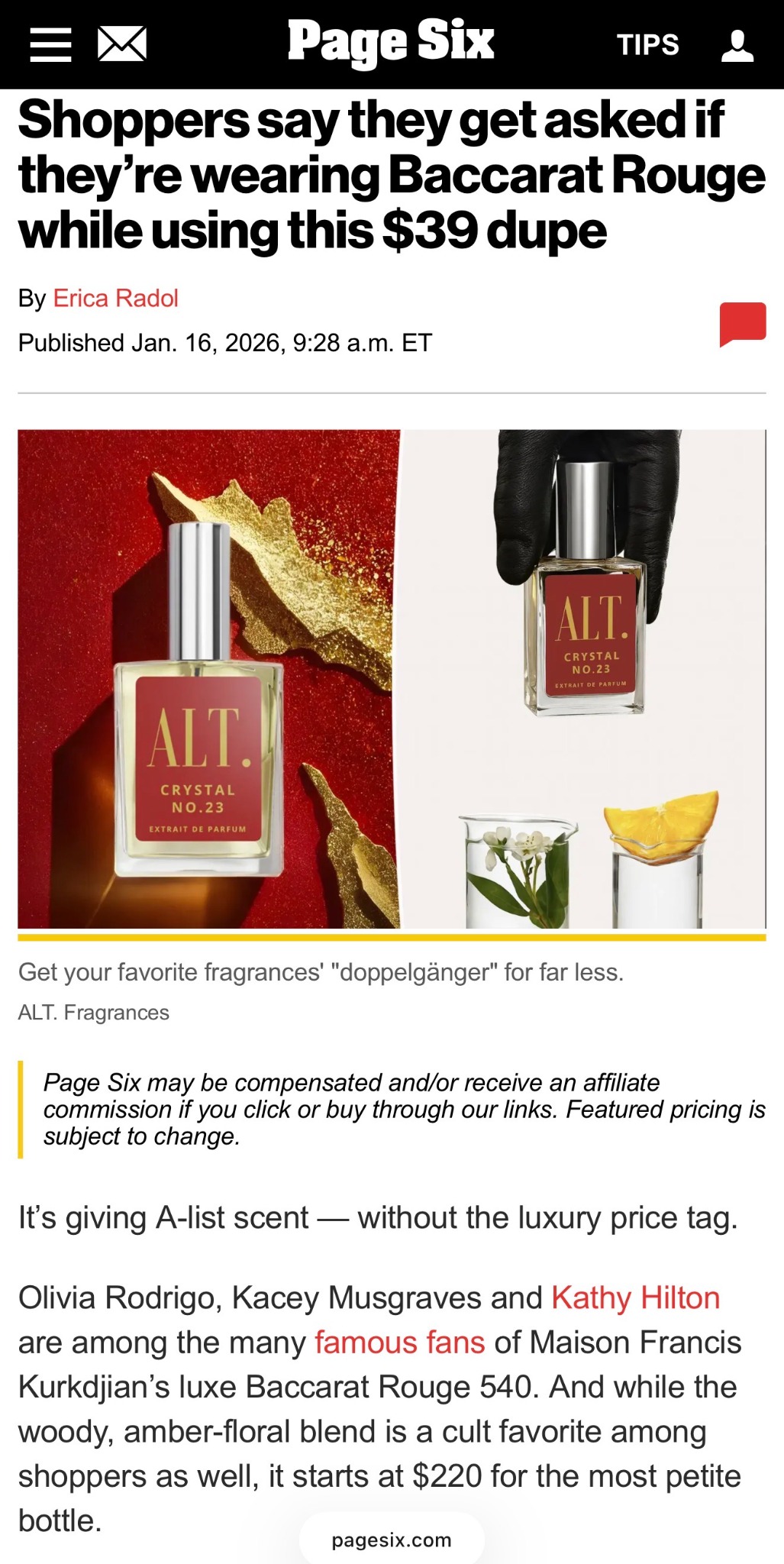 ALT. Fragrances Facebook ad