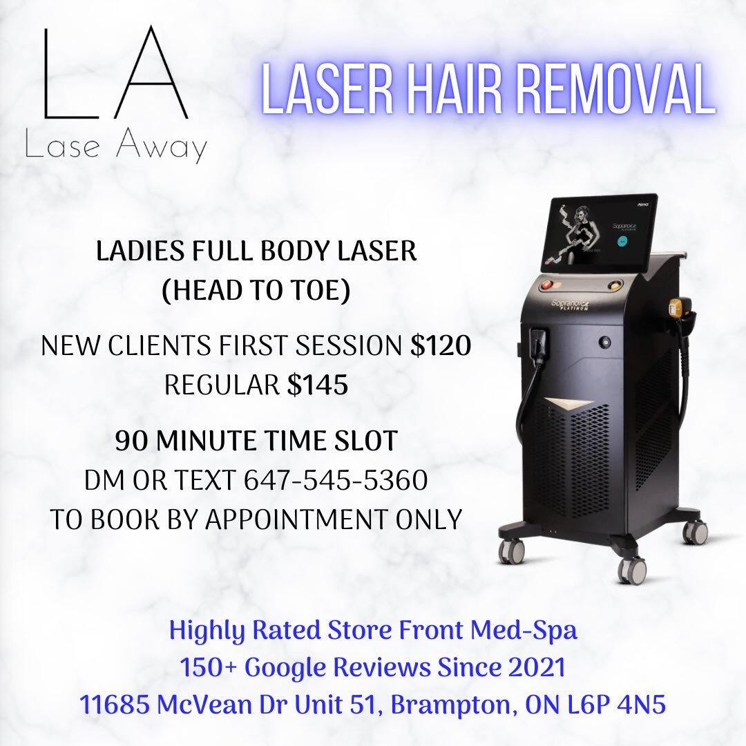 Lase Away Facebook ad: For a limited time, we are running promotions…