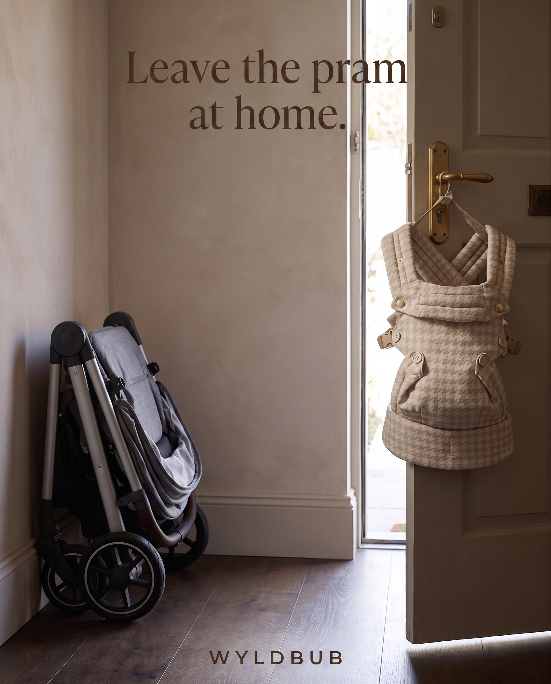 Wyld Bub Facebook ad: The Houndstooth Baby Carrier
