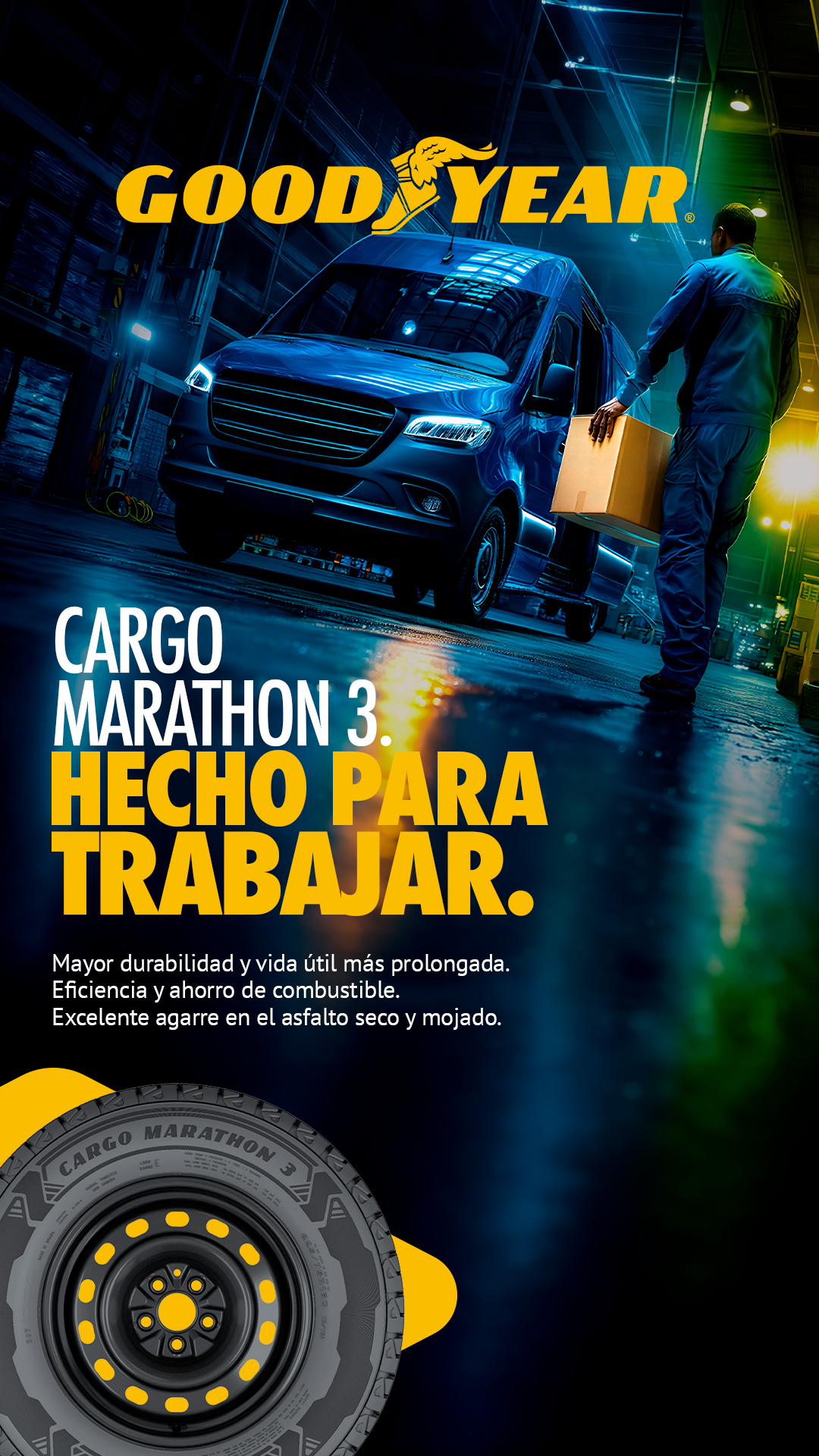 Goodyear Facebook ad: Si buscas durabilidad y una vida útil más…