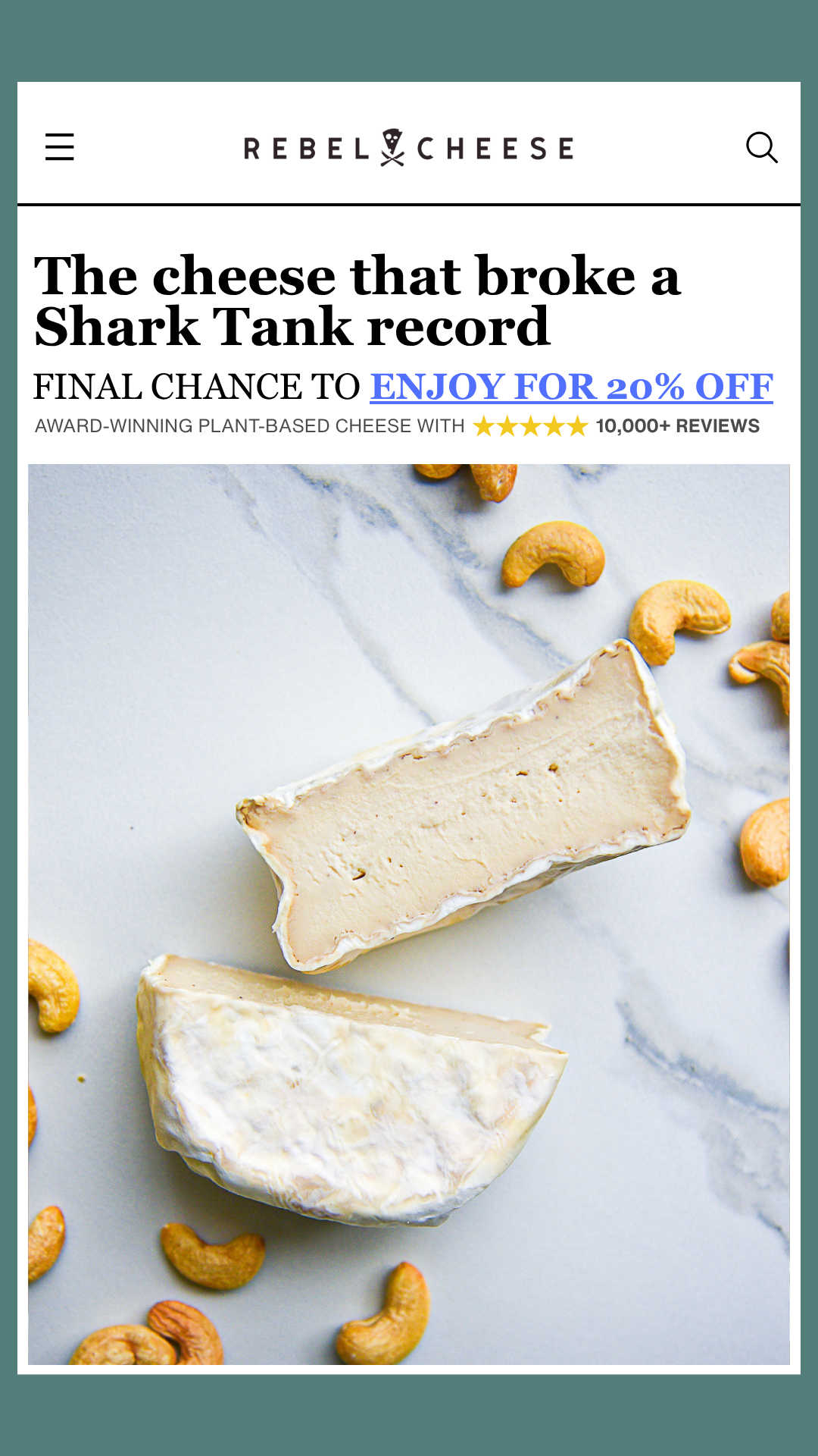 Rebel Cheese Facebook ad