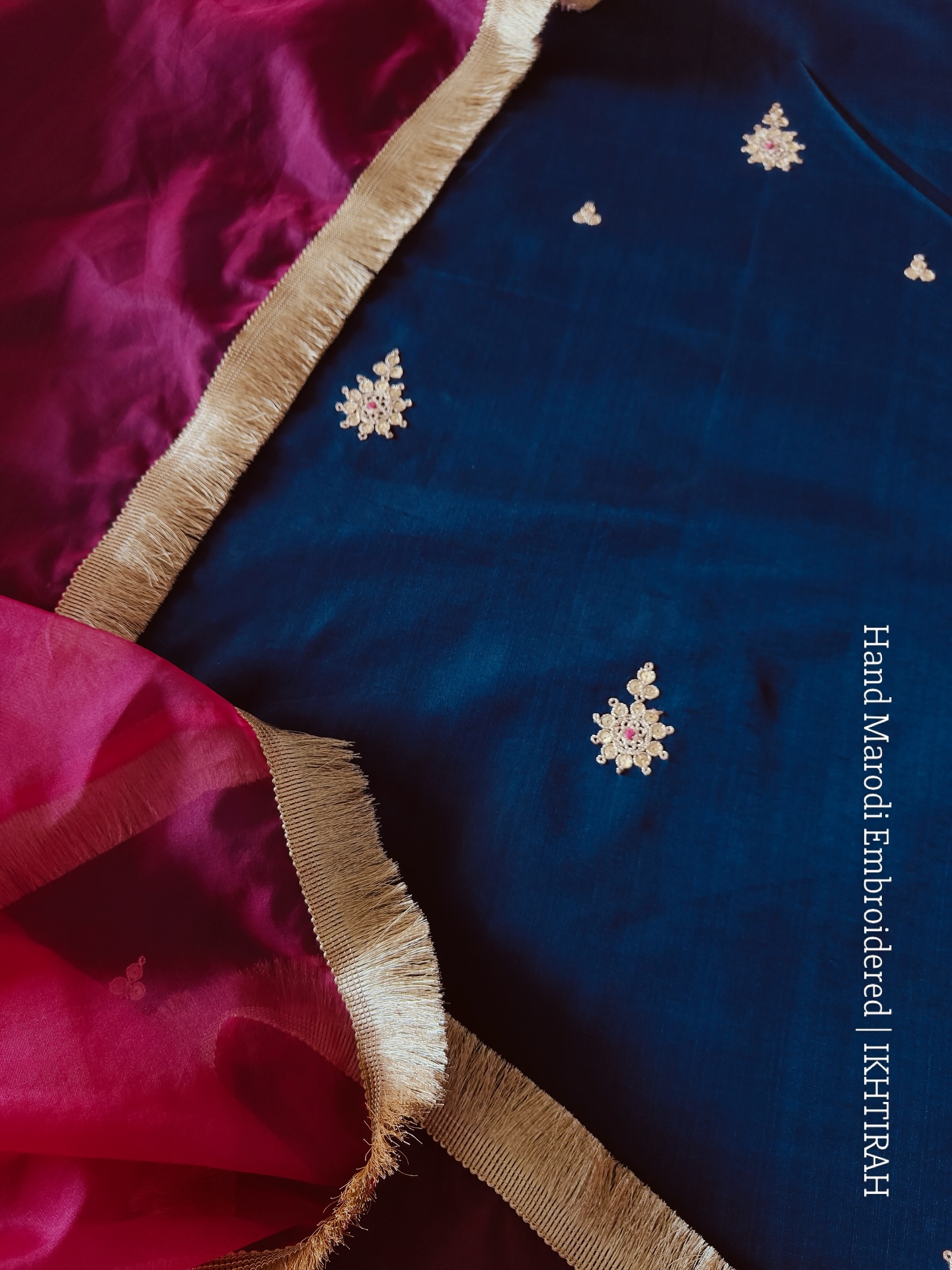 Ikhtirah Facebook ad: Royal Hand Marodi Embroidered Chanderi Unstitched Salwar…