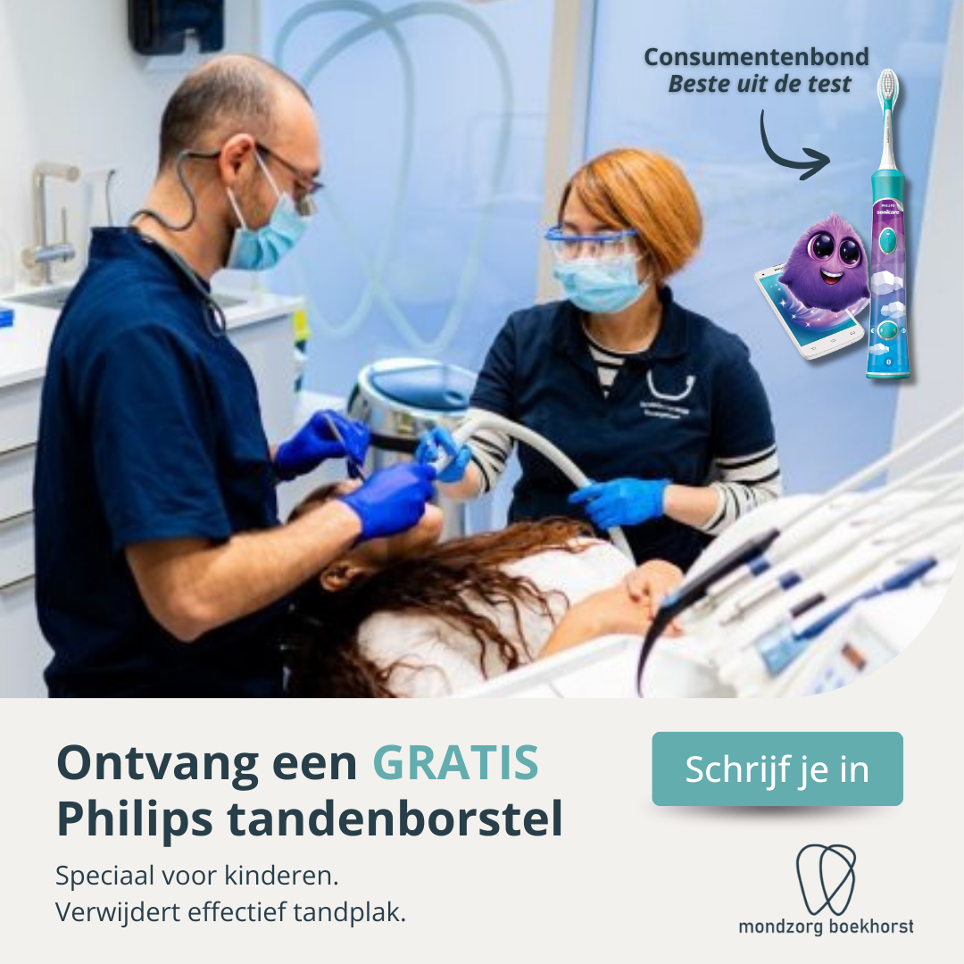 Tandartsenpraktijk Mondzorg Boekhorst Facebook ad: Gratis tandenborstel - Schrijf je in!