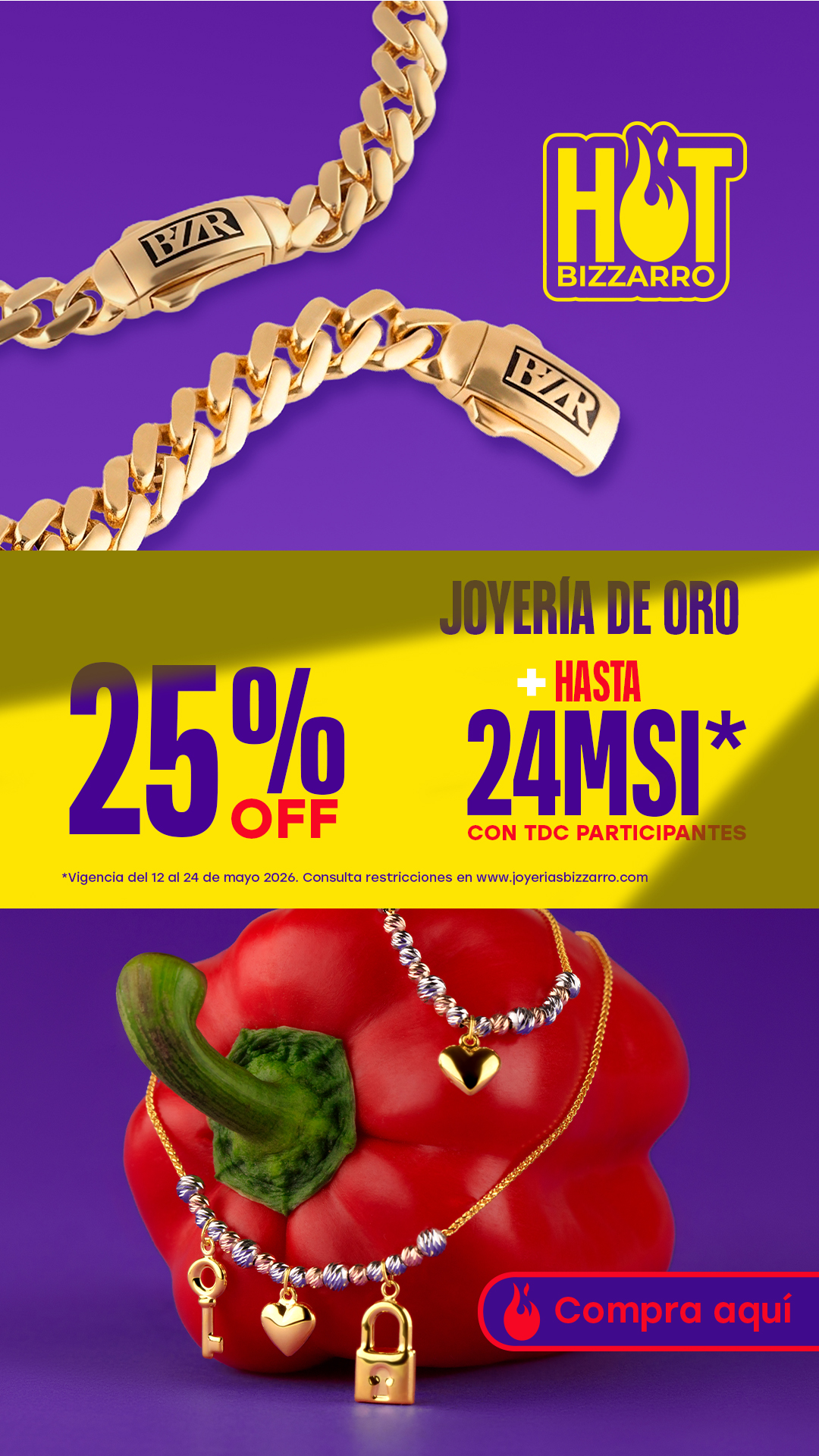Joyerías Bizzarro Facebook ad from May 12, 2026