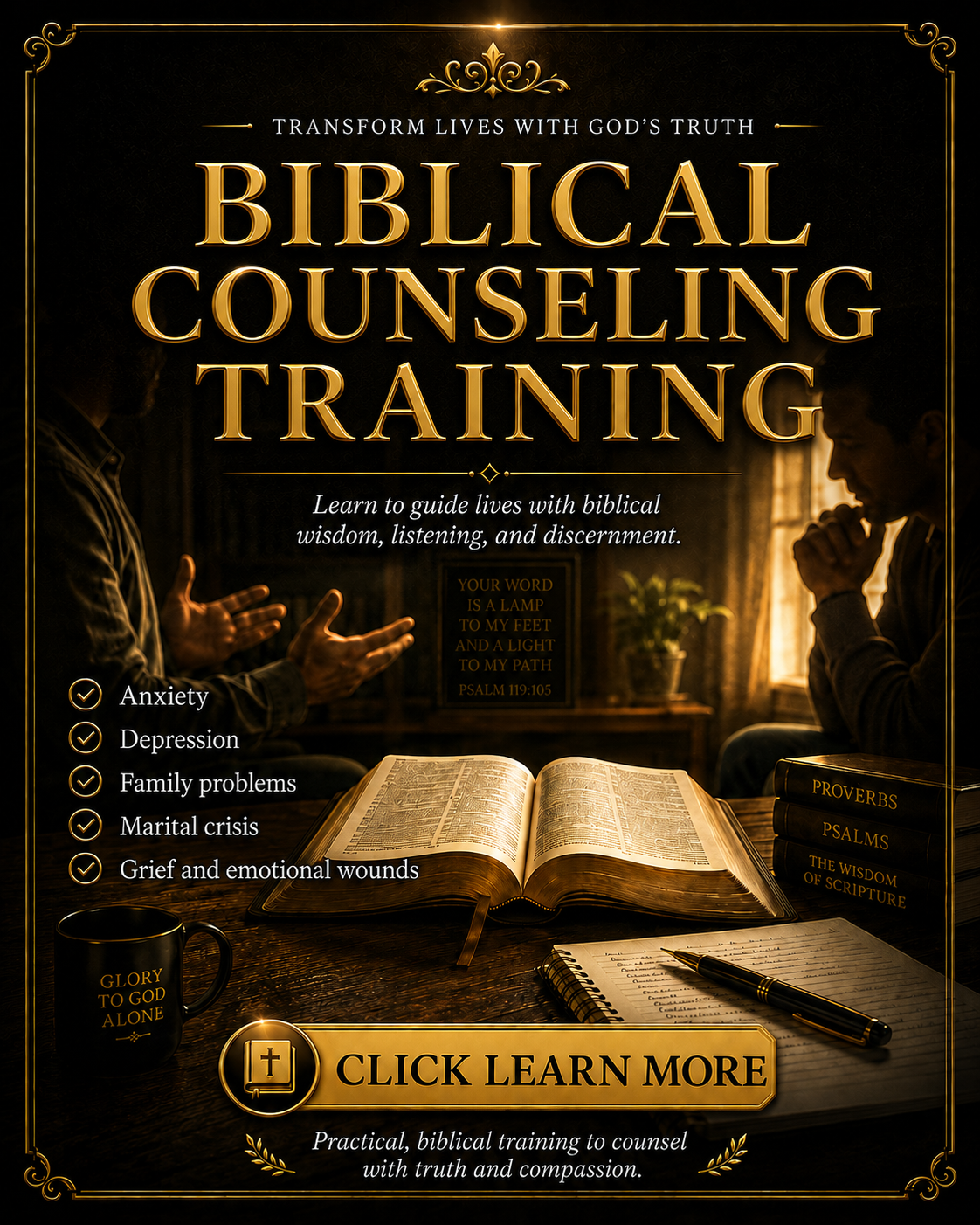 Christian Knowledge Facebook ad: Click Learn More