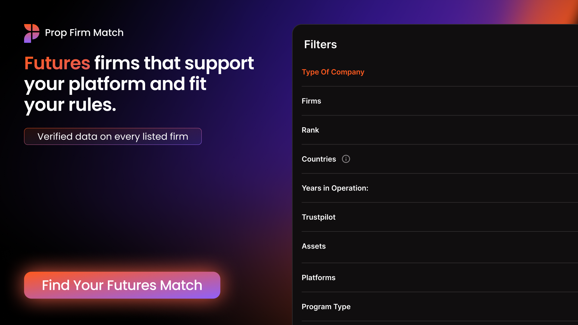 Prop Firm Match Facebook ad: Compare before you commit