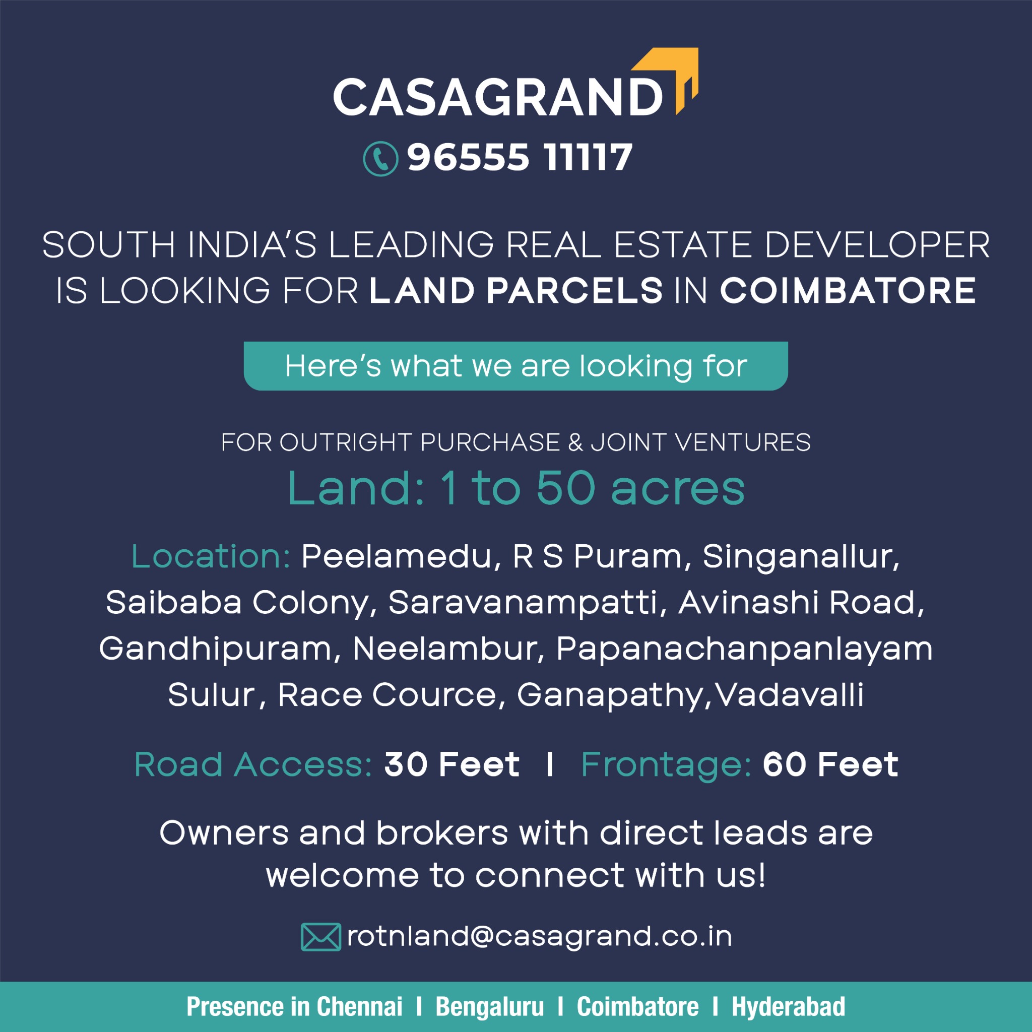 Land Acquisition - Coimbatore Facebook ad