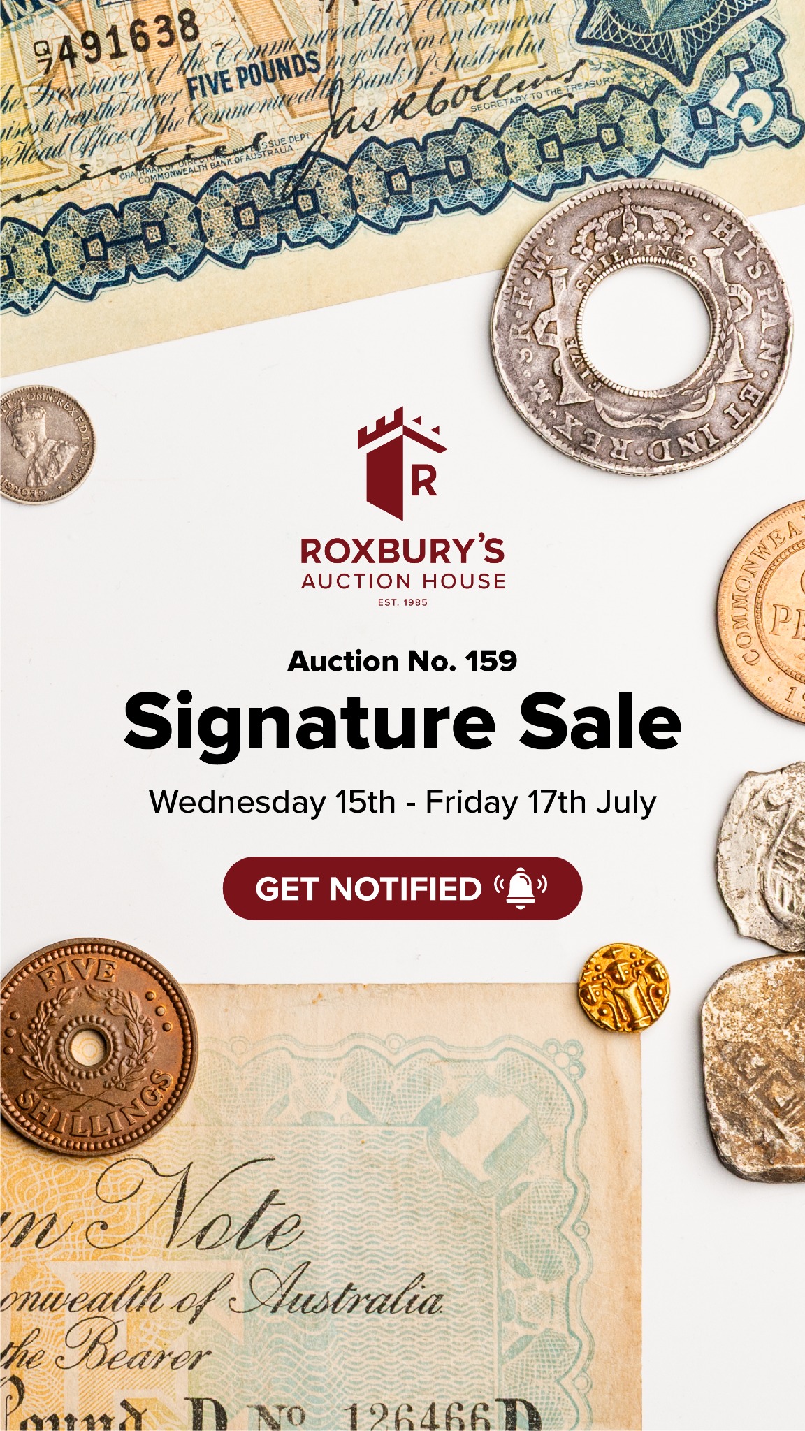 Roxbury's Auction House Facebook ad