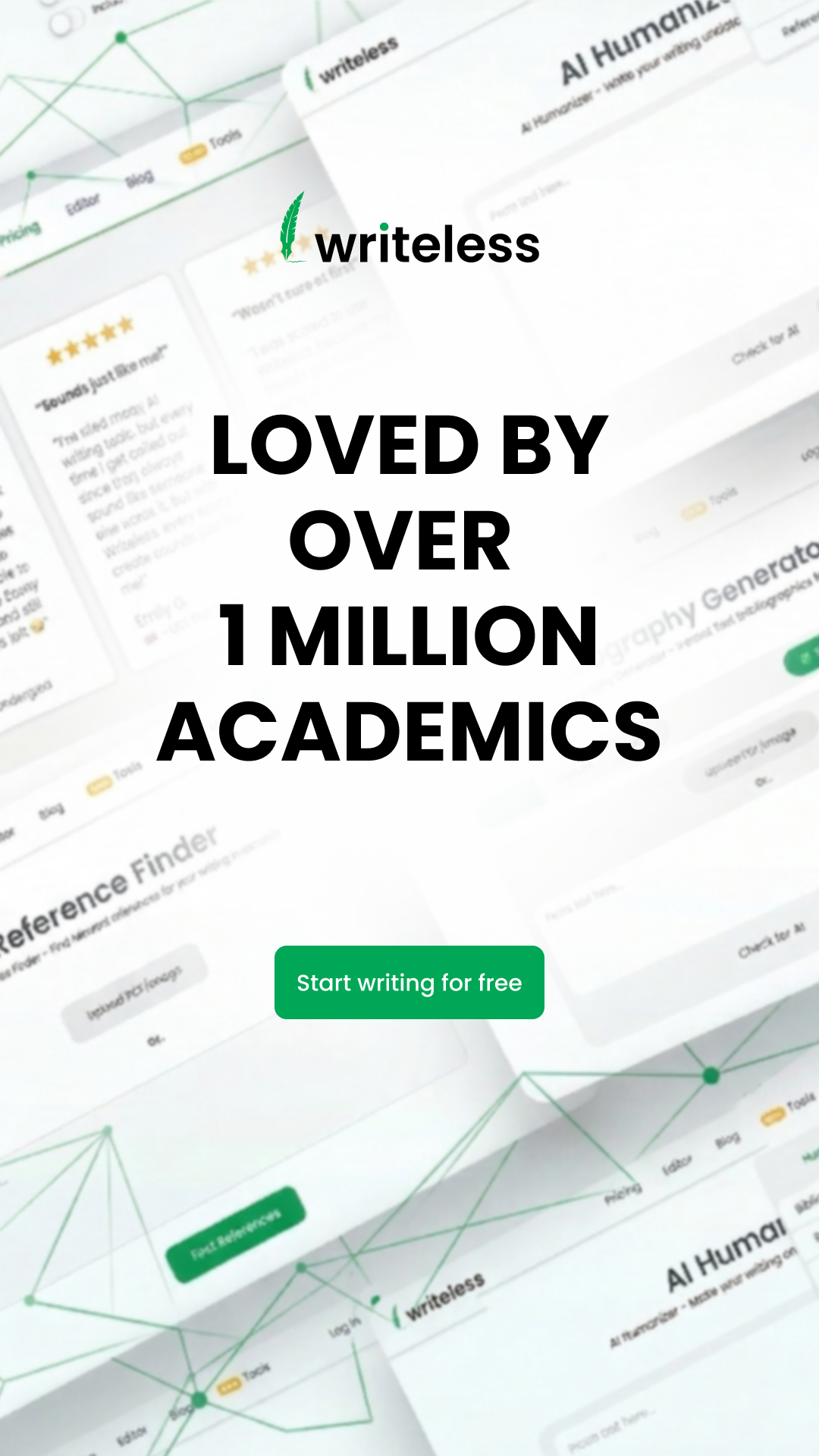 Writeless AI Facebook ad
