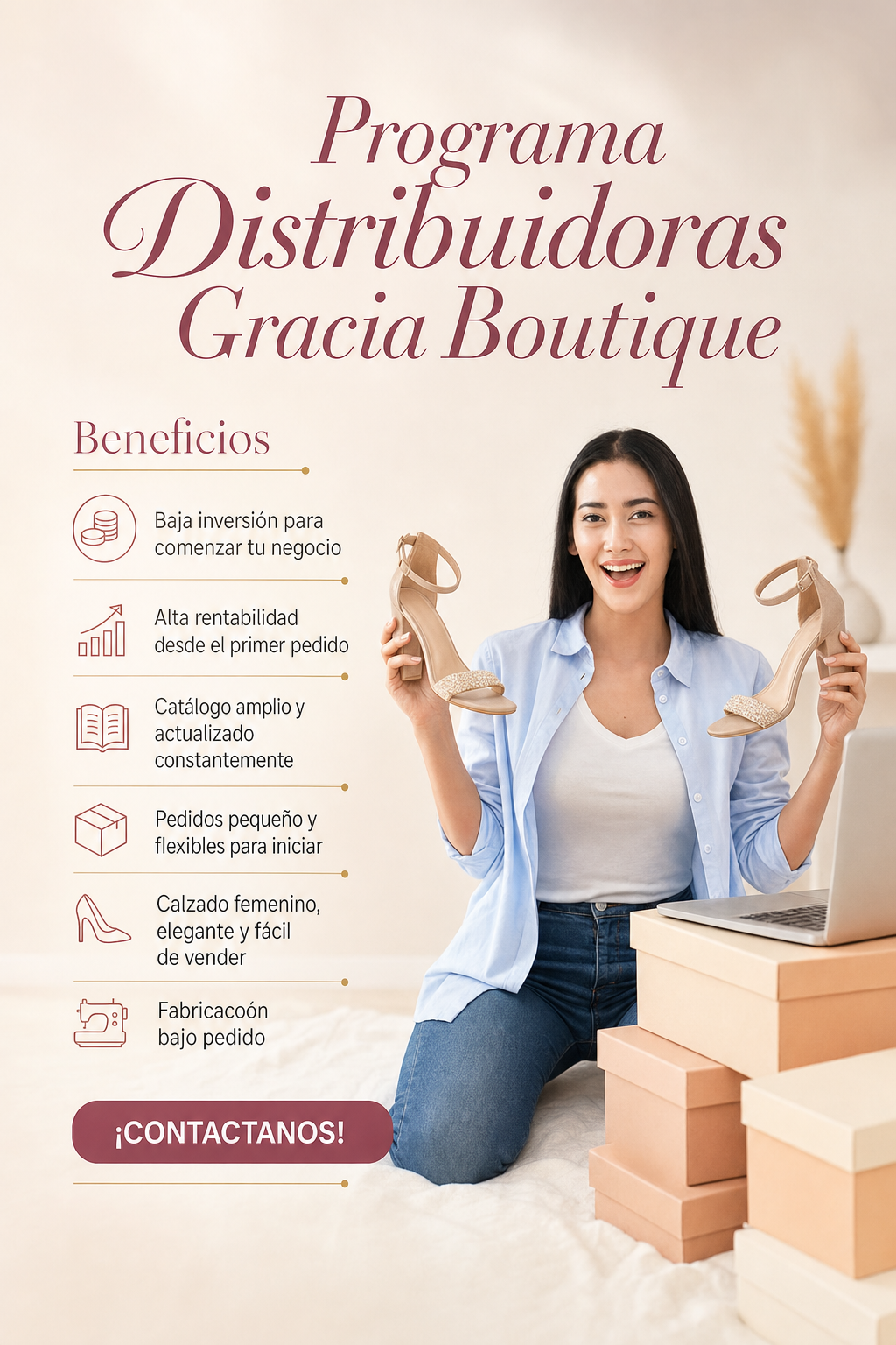 Gracia Boutique Calzado Facebook ad: Comienza tu emprendimiento de calzado