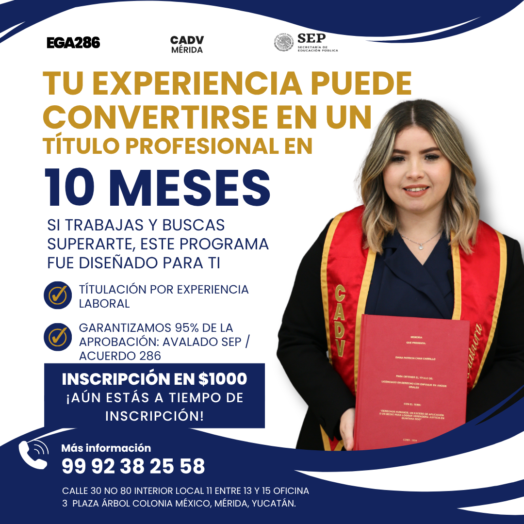 CADV Mérida Facebook ad: TU LICENCIATURA EN 10 MESES
