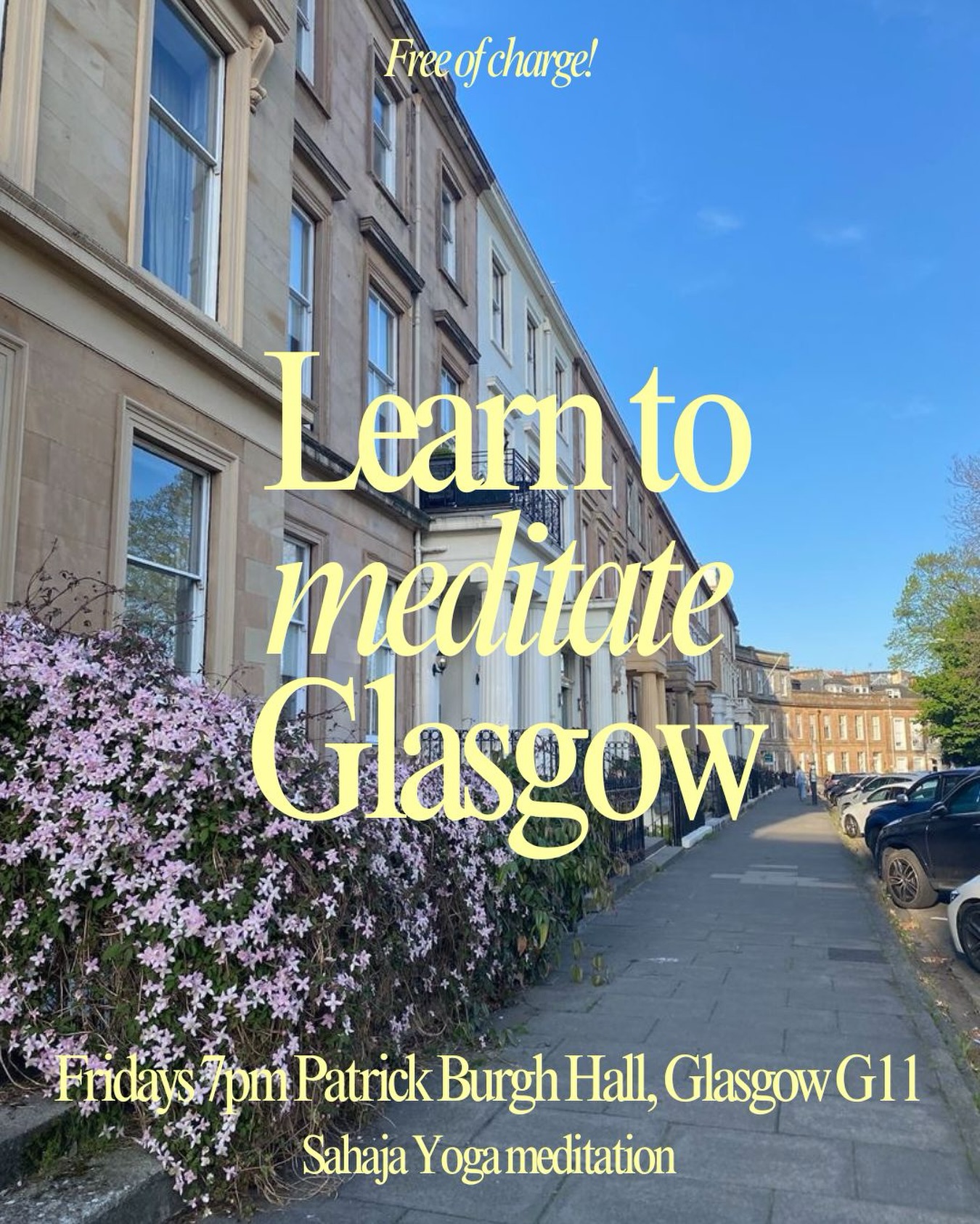 learntomeditateuk Facebook ad: New meditation course starting 2 October in Glasgow!