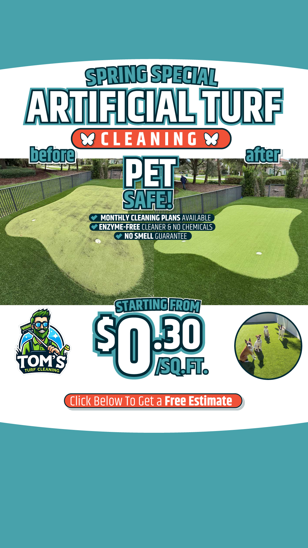 Tom's Turf Cleaning Facebook ad