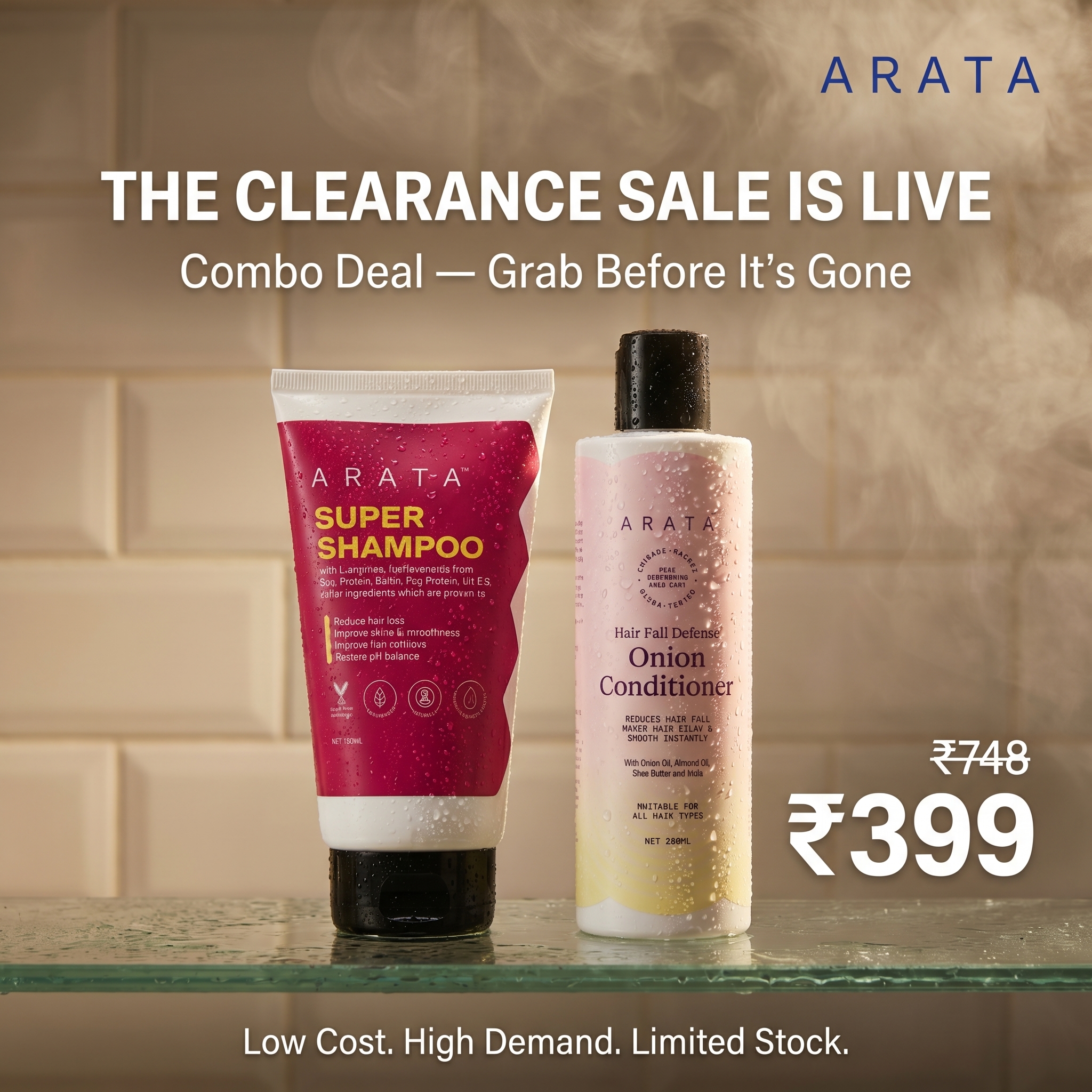 Arata Clearance Sale Facebook ad: Upgrade Your Haircare Routine