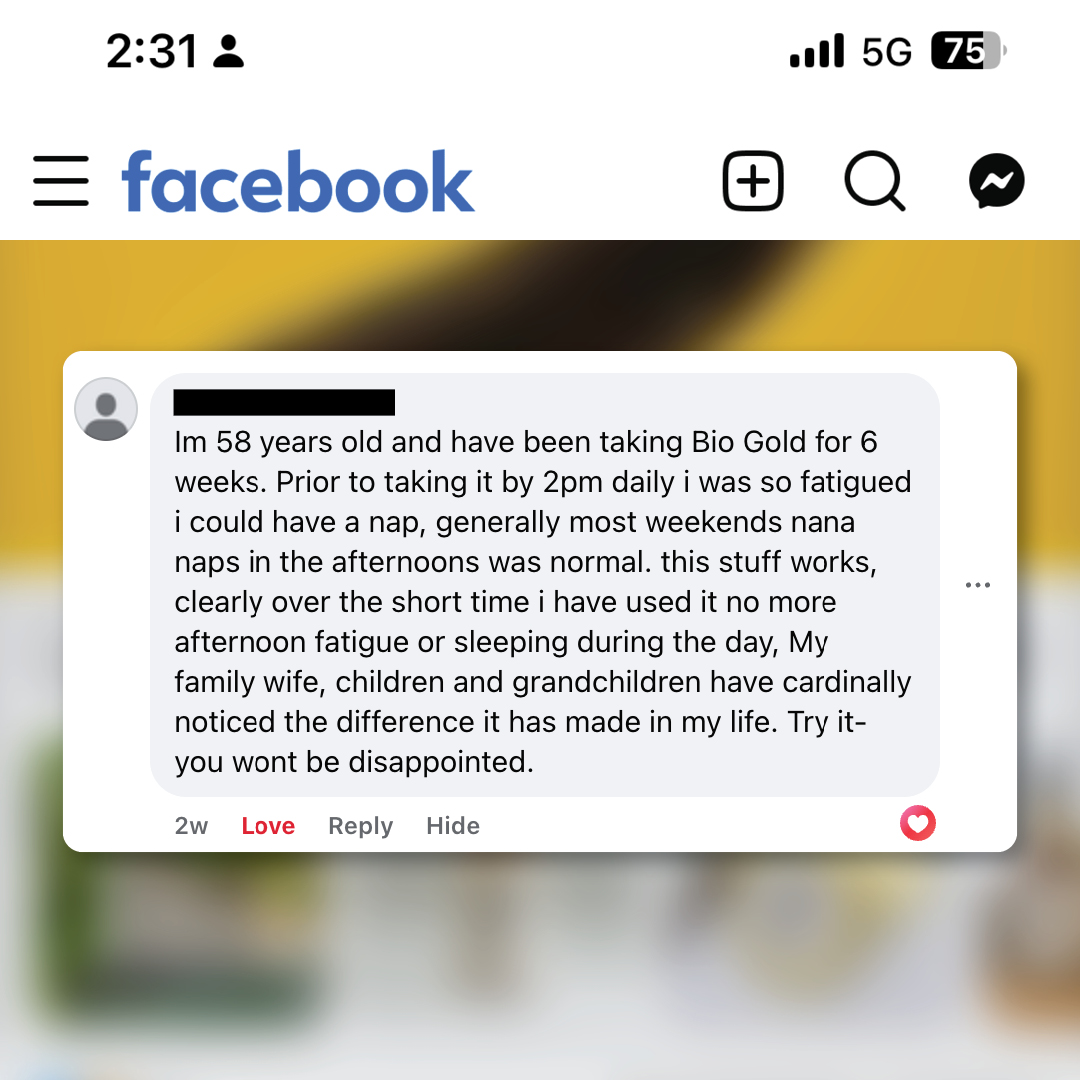 Bio Gold NZ Facebook ad