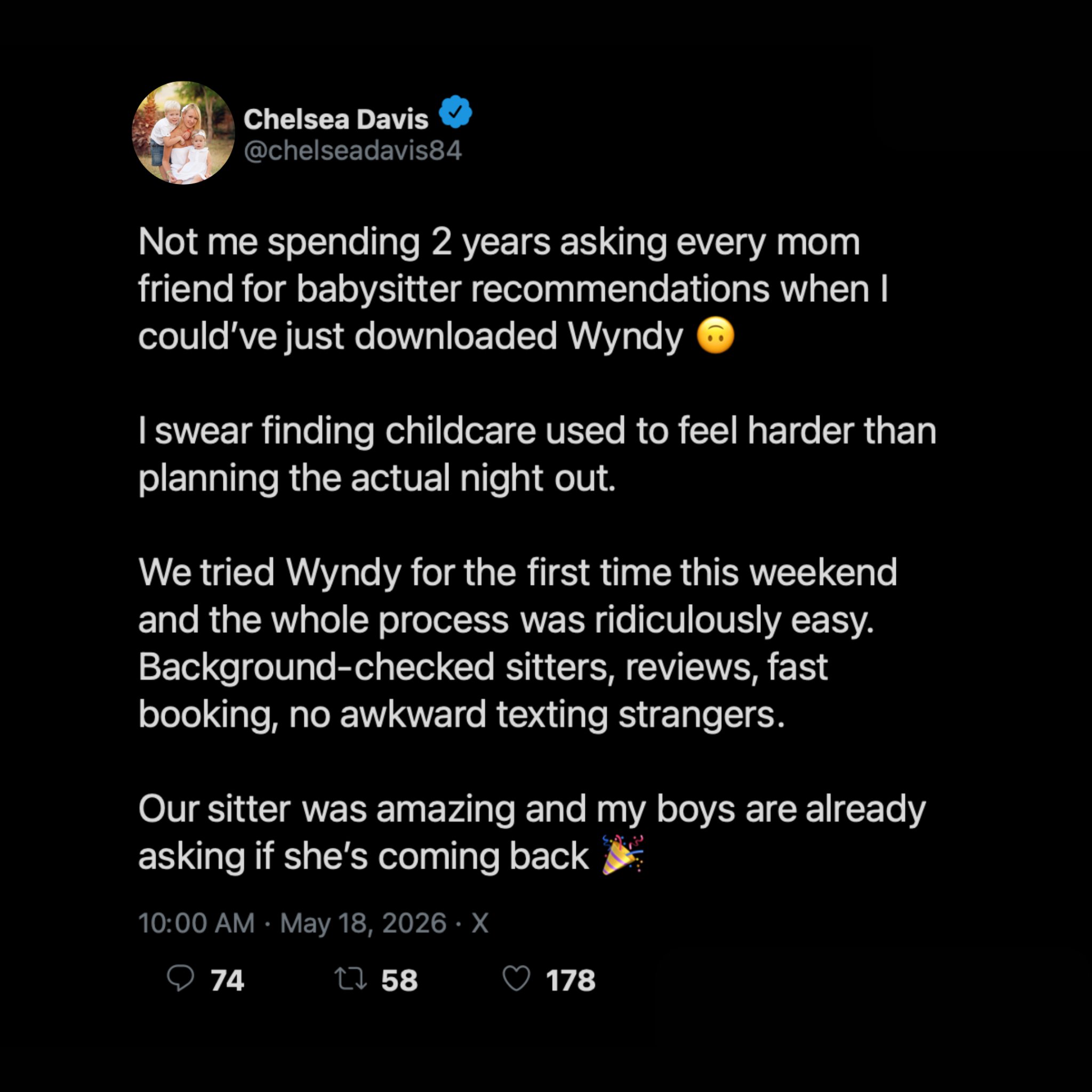 Wyndy Facebook ad