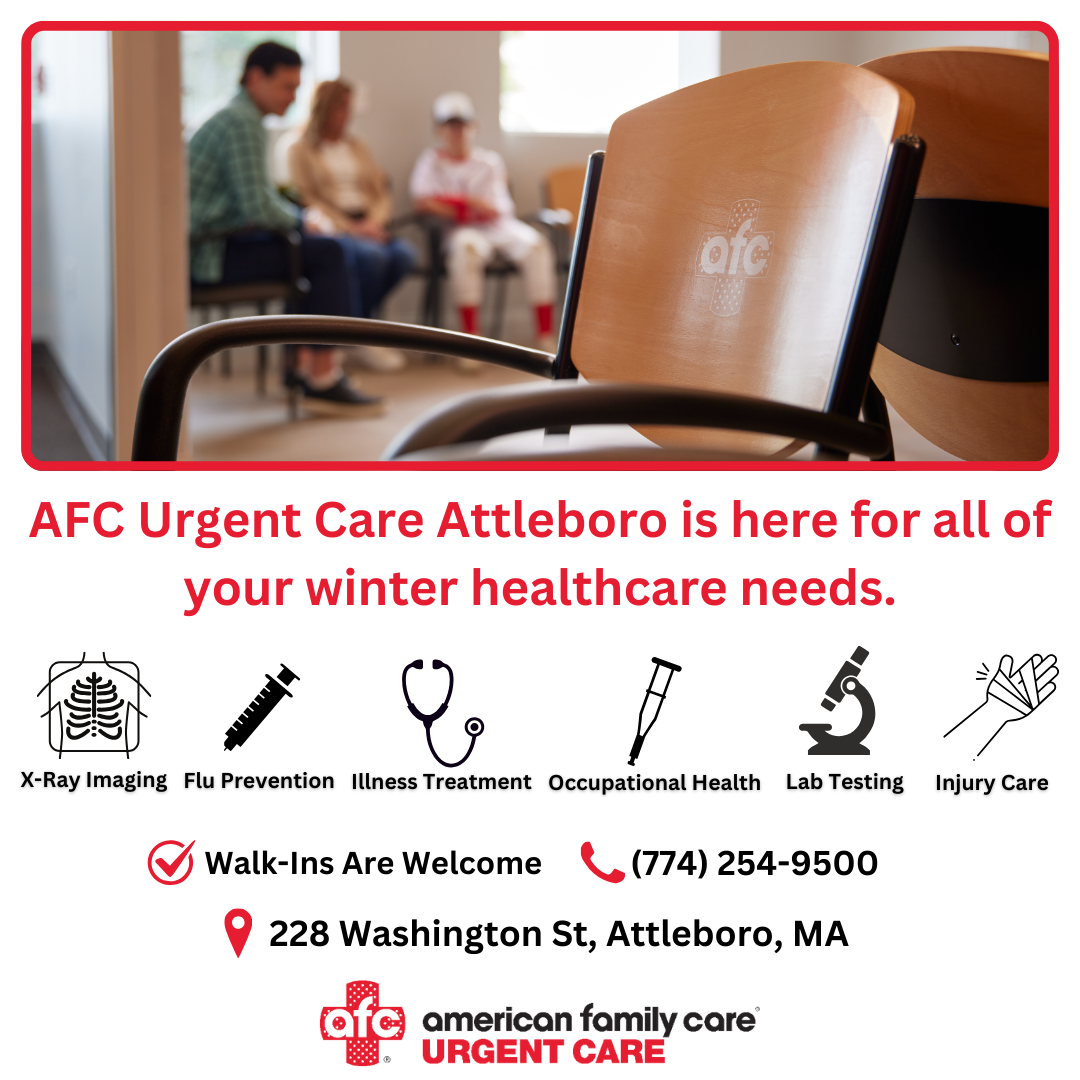 AFC Urgent Care Attleboro Facebook ad from Jan 5, 2026