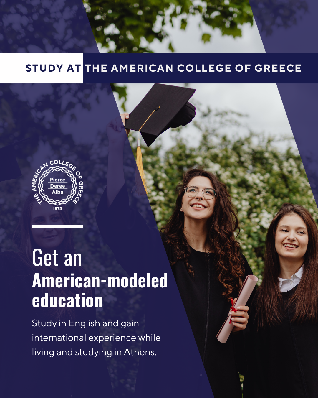 The American College of Greece Facebook ad from Apr 8, 2026