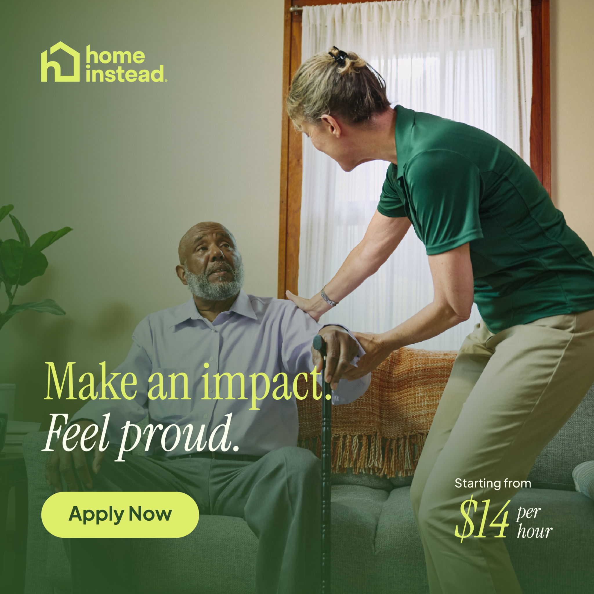 Home Instead Facebook ad: Click 'Apply Now' To Get Started