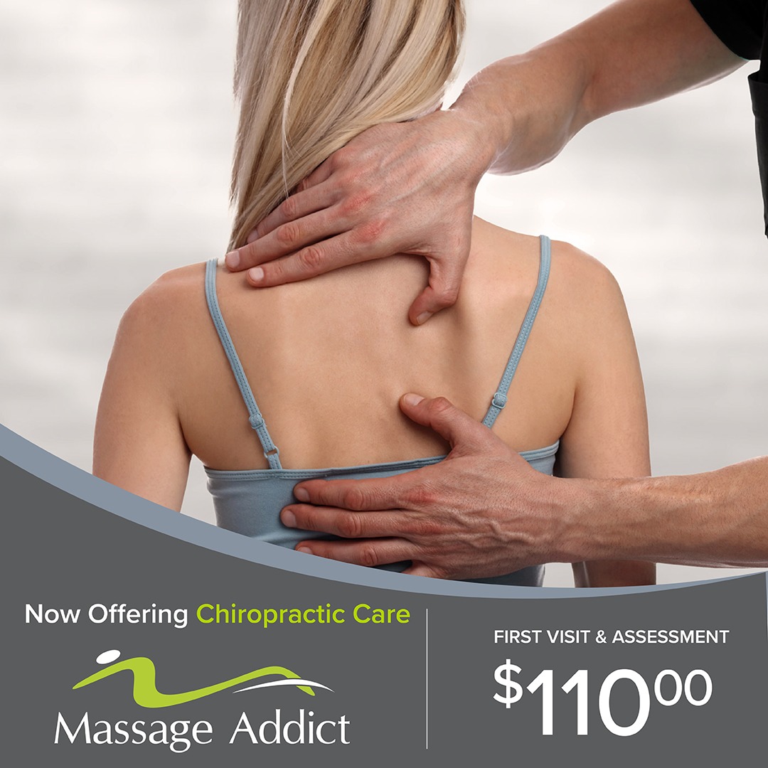 Massage Addict Facebook ad: Now Offering Chiropractic Care