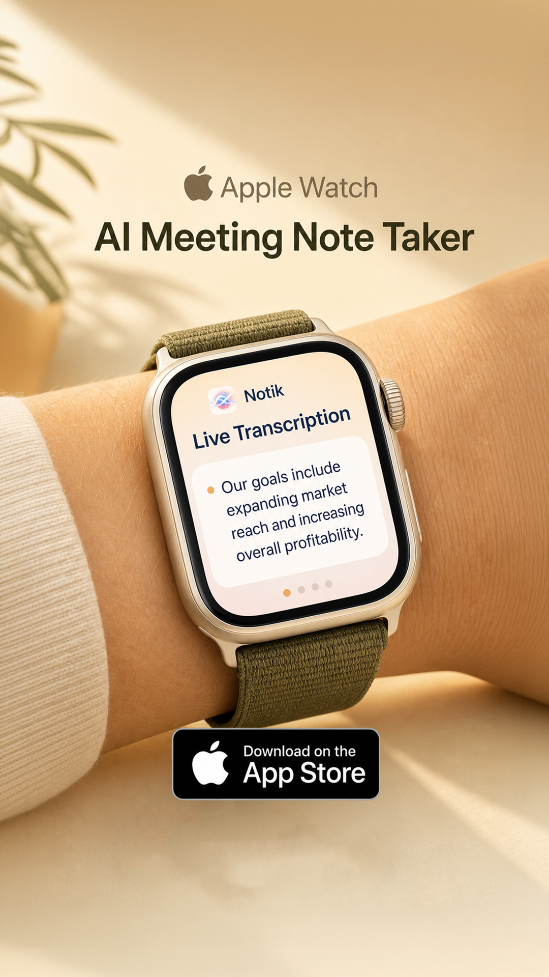 Notik: Voice Recorder Facebook ad: Meet your AI meeting assistant