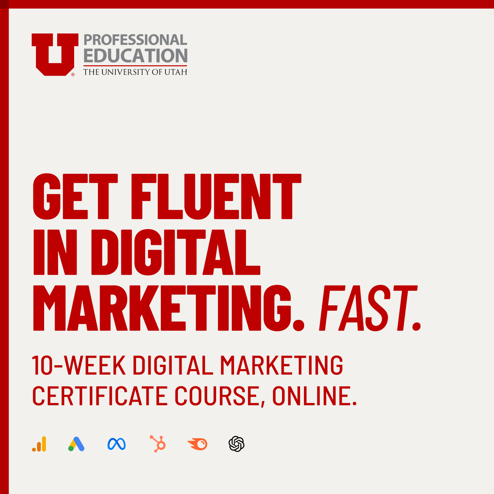 Professional Education at the University of Utah Facebook ad