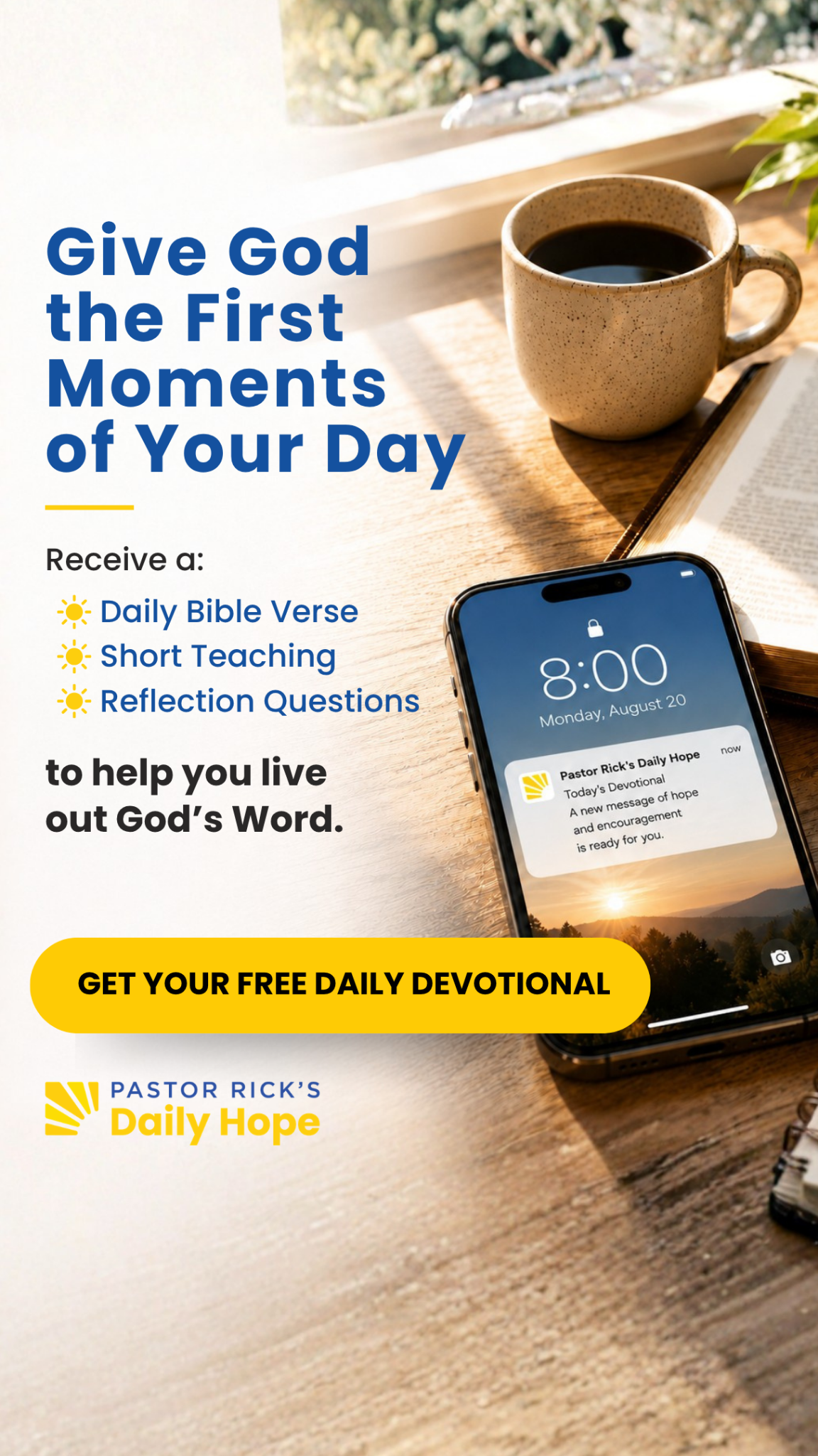 Pastor Rick Warren Facebook ad