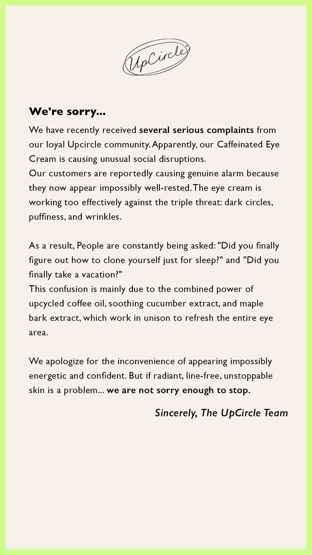 UpCircle Facebook ad
