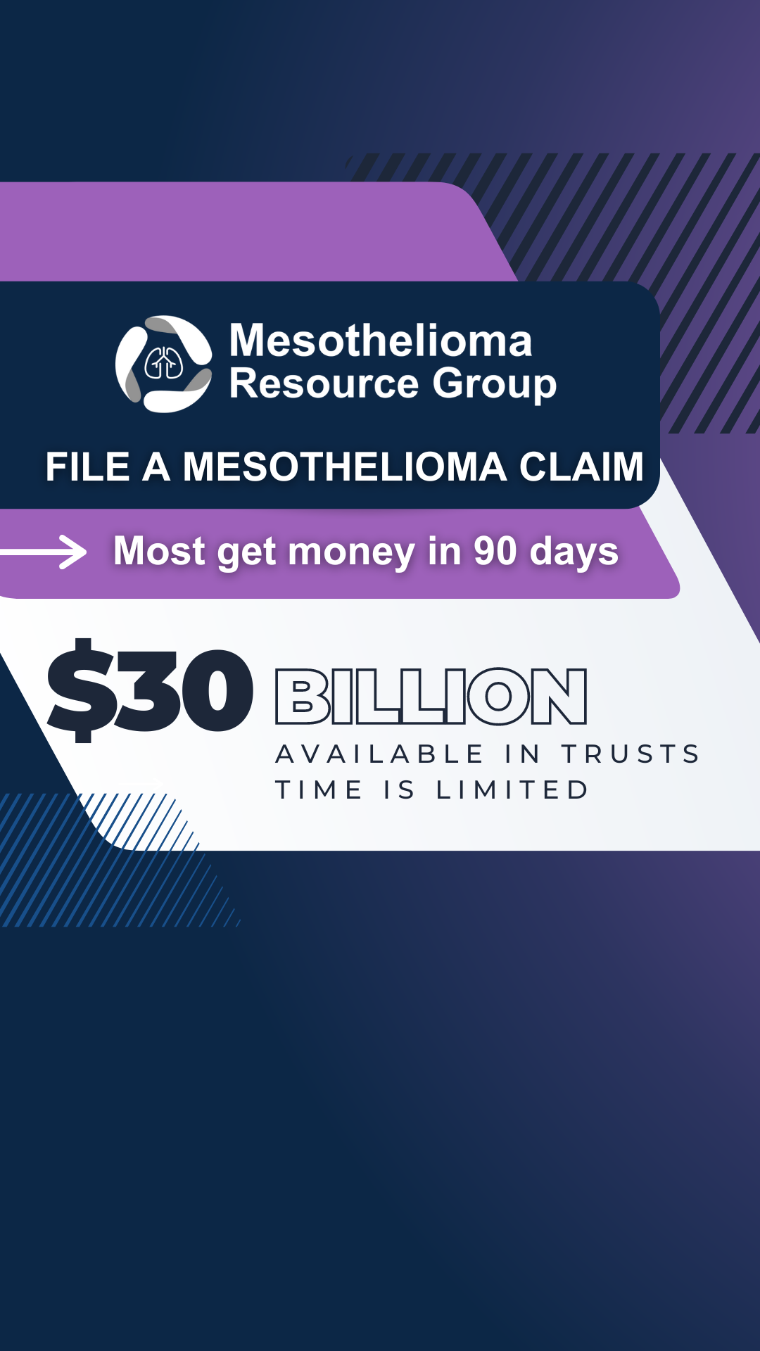 Mesothelioma Resource Group Facebook ad from May 2, 2025