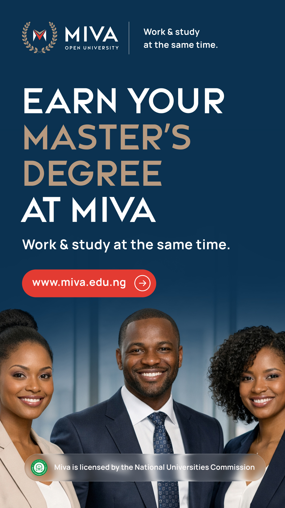 Miva Open University Facebook ad