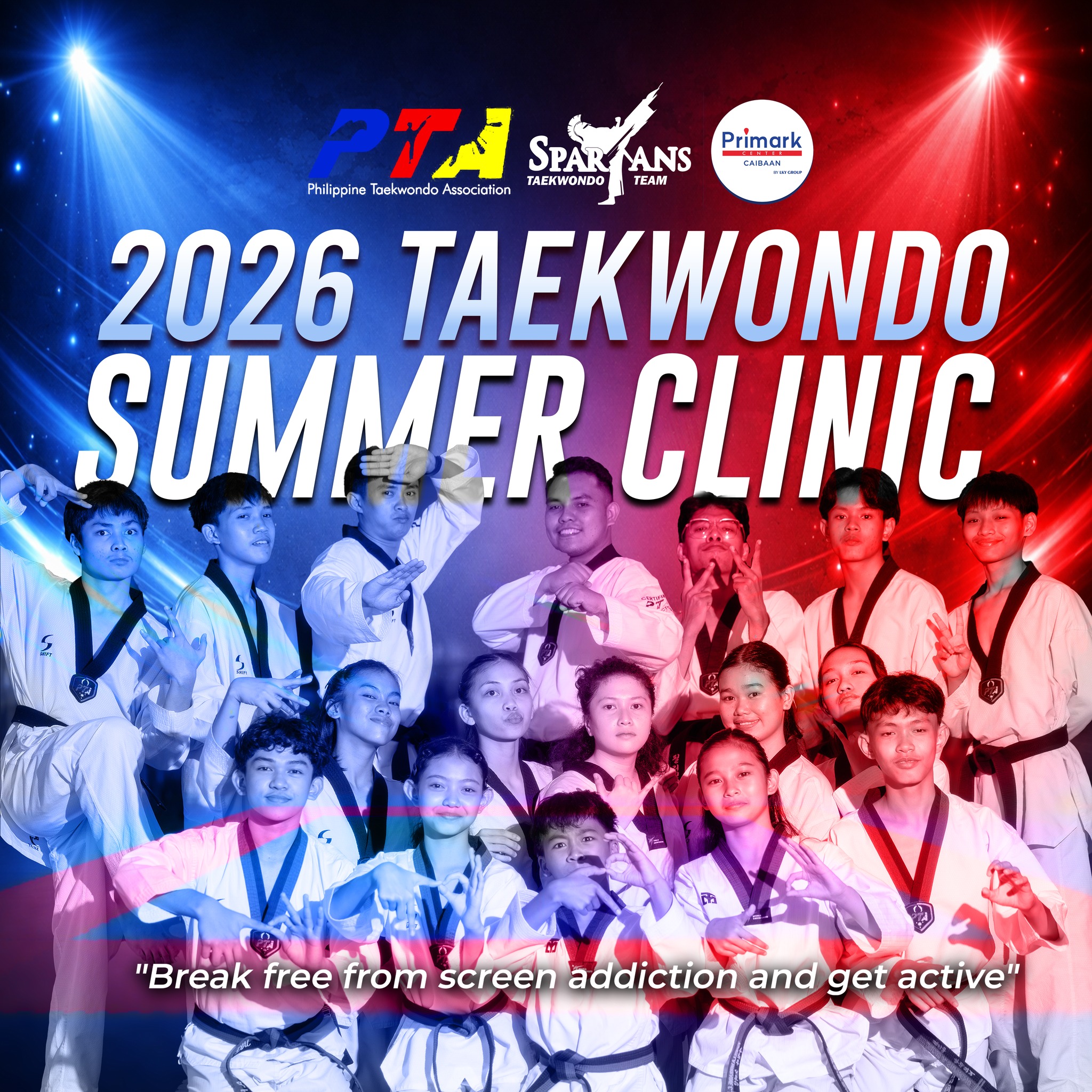 Spartans Taekwondo Team Facebook ad: 𝟐𝟎𝟐𝟔 𝐓𝐀𝐄𝐊𝐖𝐎𝐍𝐃𝐎 𝐒𝐔𝐌𝐌𝐄𝐑 𝐂𝐋𝐈𝐍𝐈𝐂